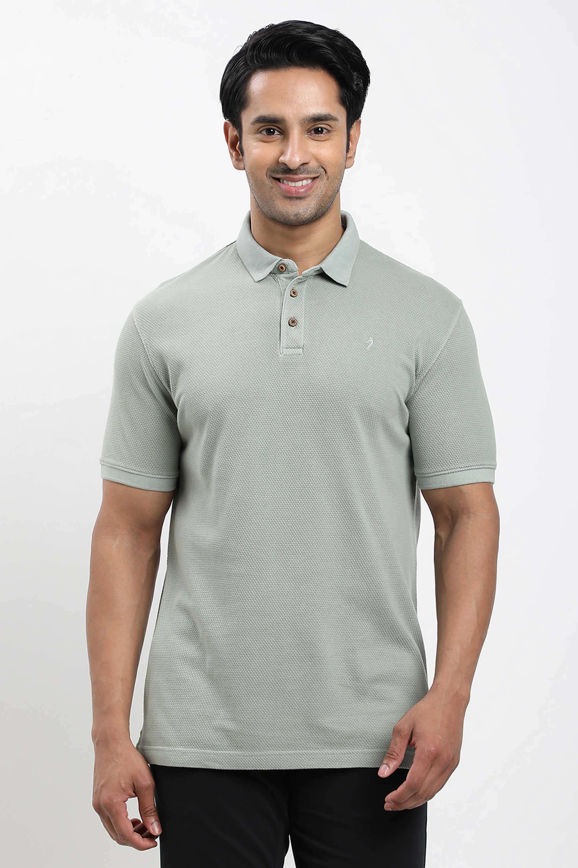 Solid-Cotton-Blend-Polo-Men-s-T-Shirt