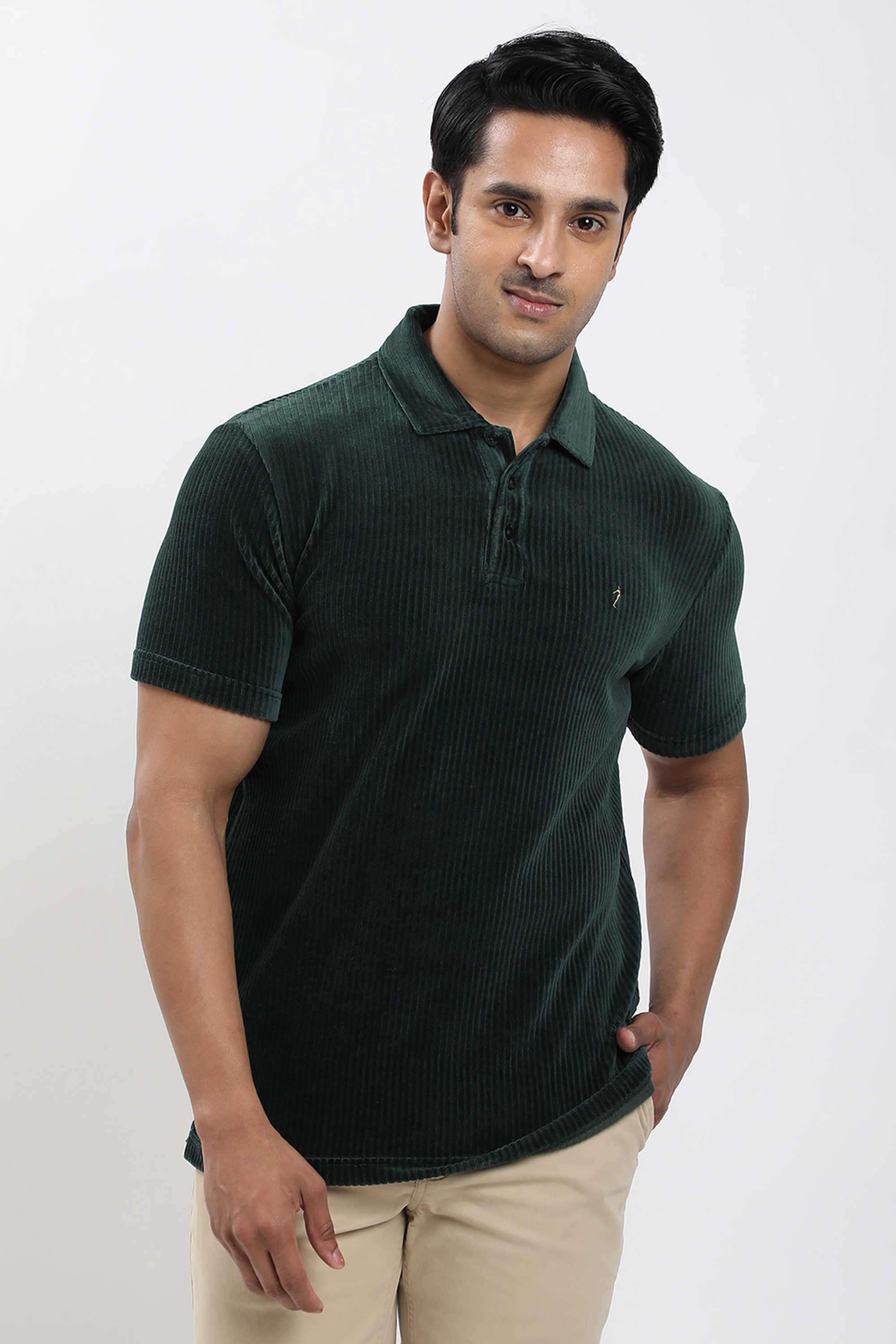 Solid-Cotton-Blend-Polo-Men-s-T-Shirt