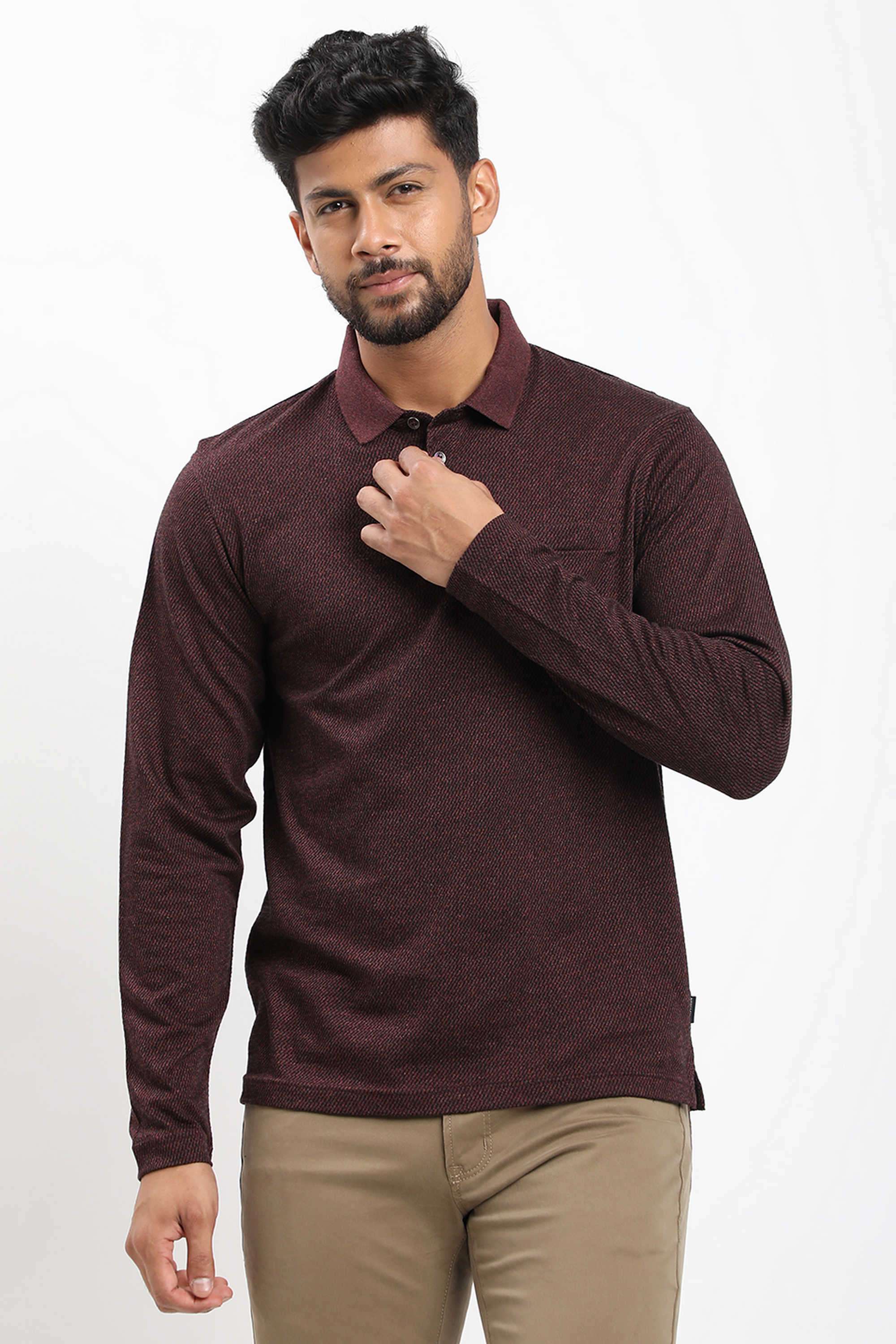 Solid-Cotton-Blend-Polo-Men-s-T-Shirt