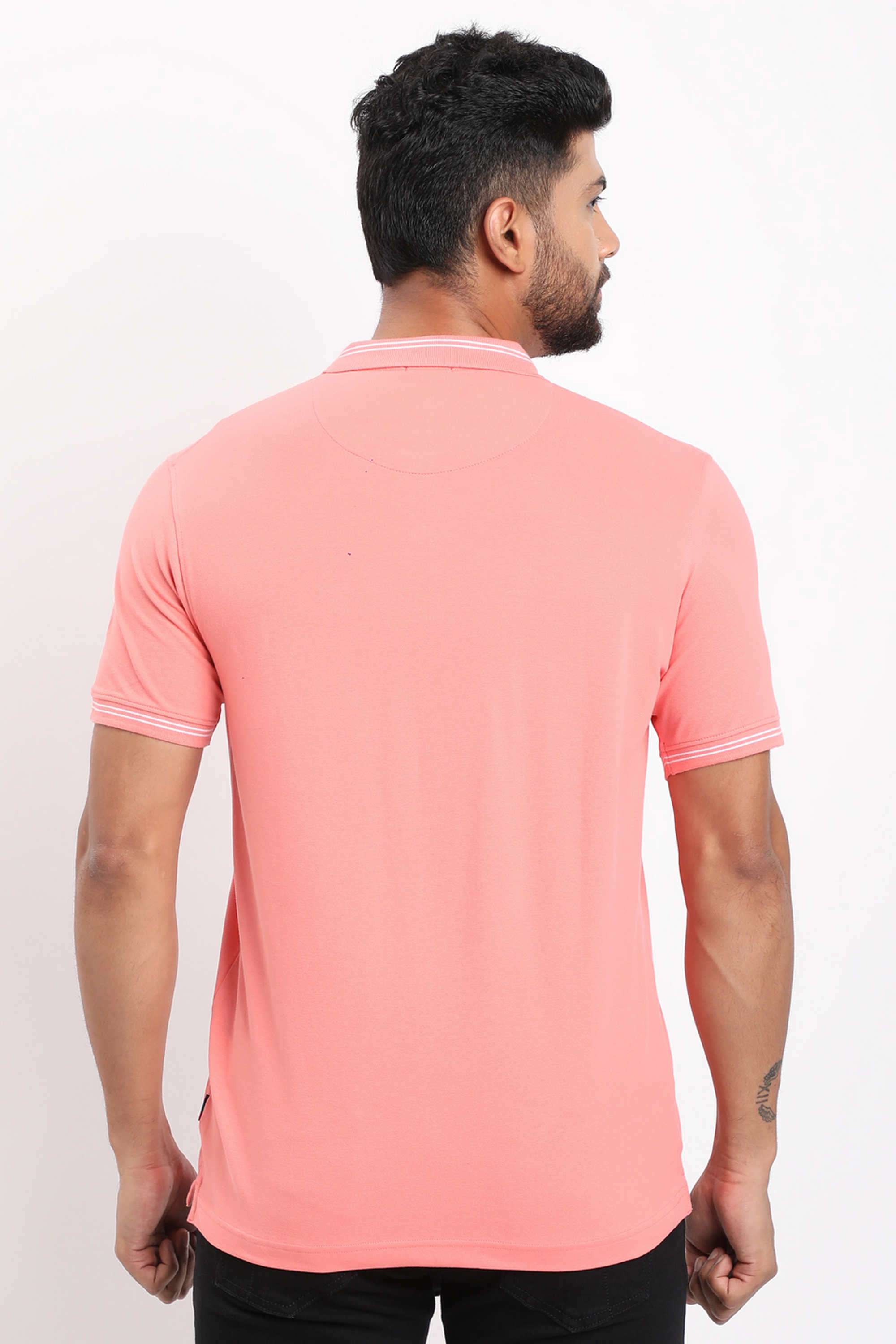 Solid-Cotton-Blend-Polo-Men-s-T-Shirt