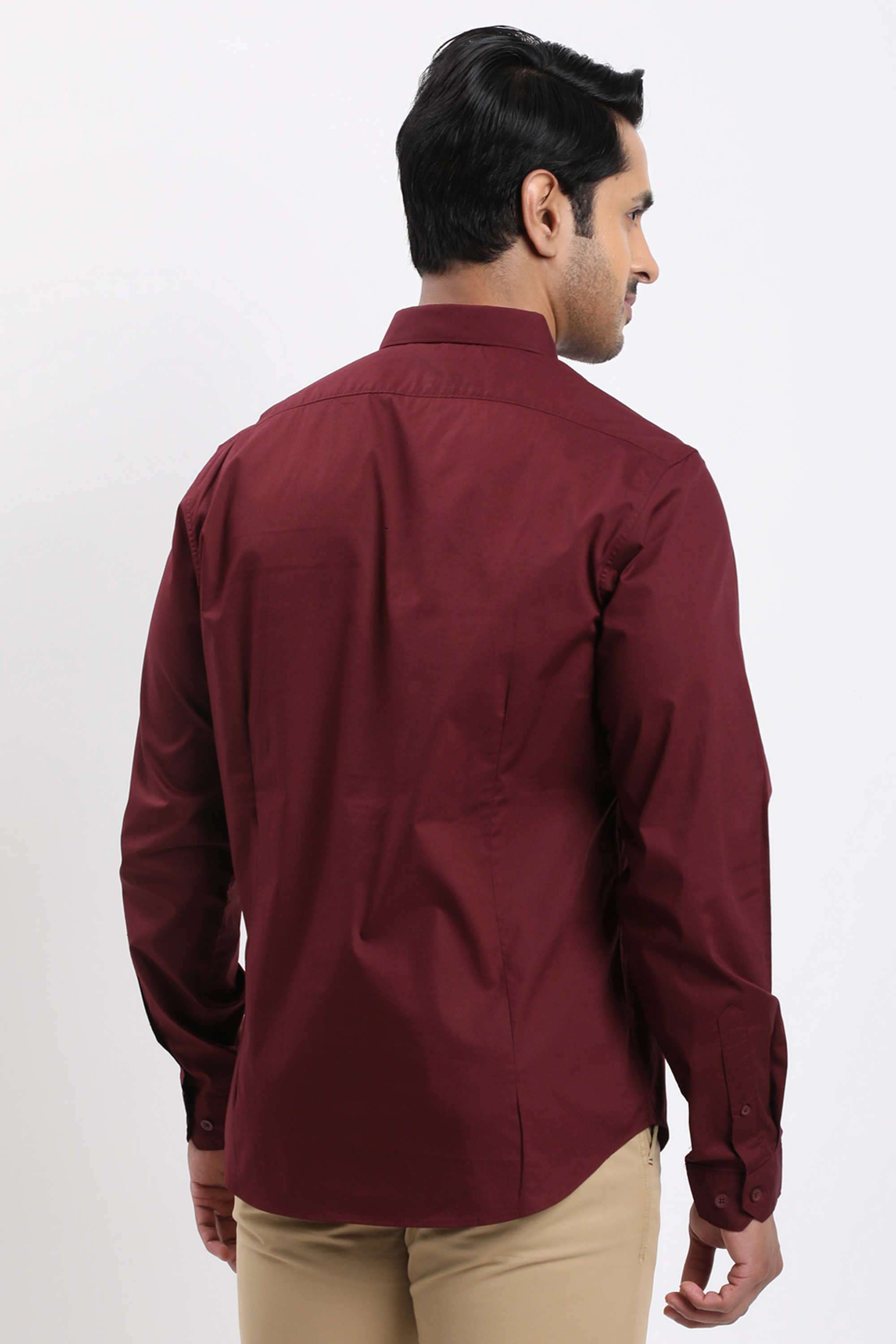 Solid-Cotton-Blend-Regular-Fit-Men-s-Casual-Shirt