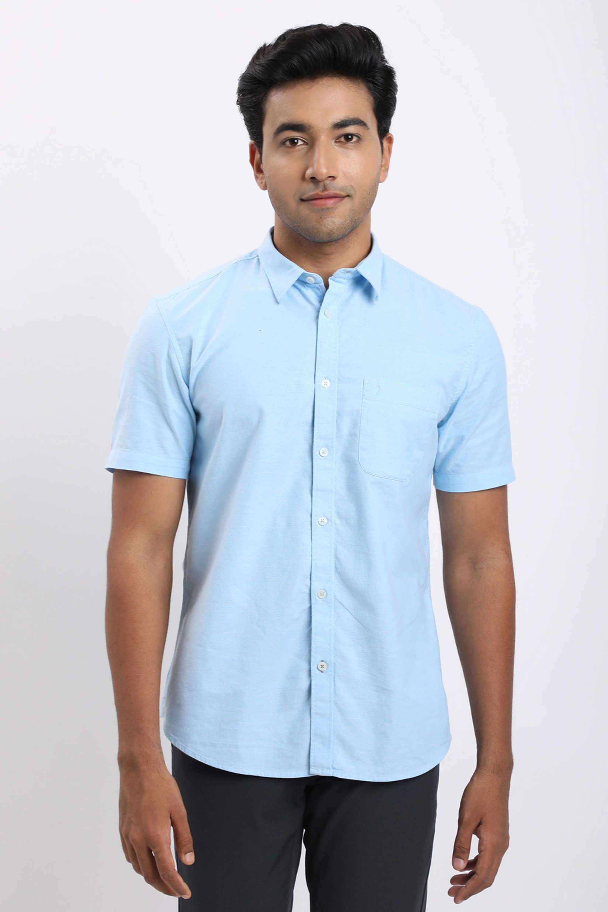 Solid-Cotton-Blend-Regular-Fit-Men-s-Casual-Shirt