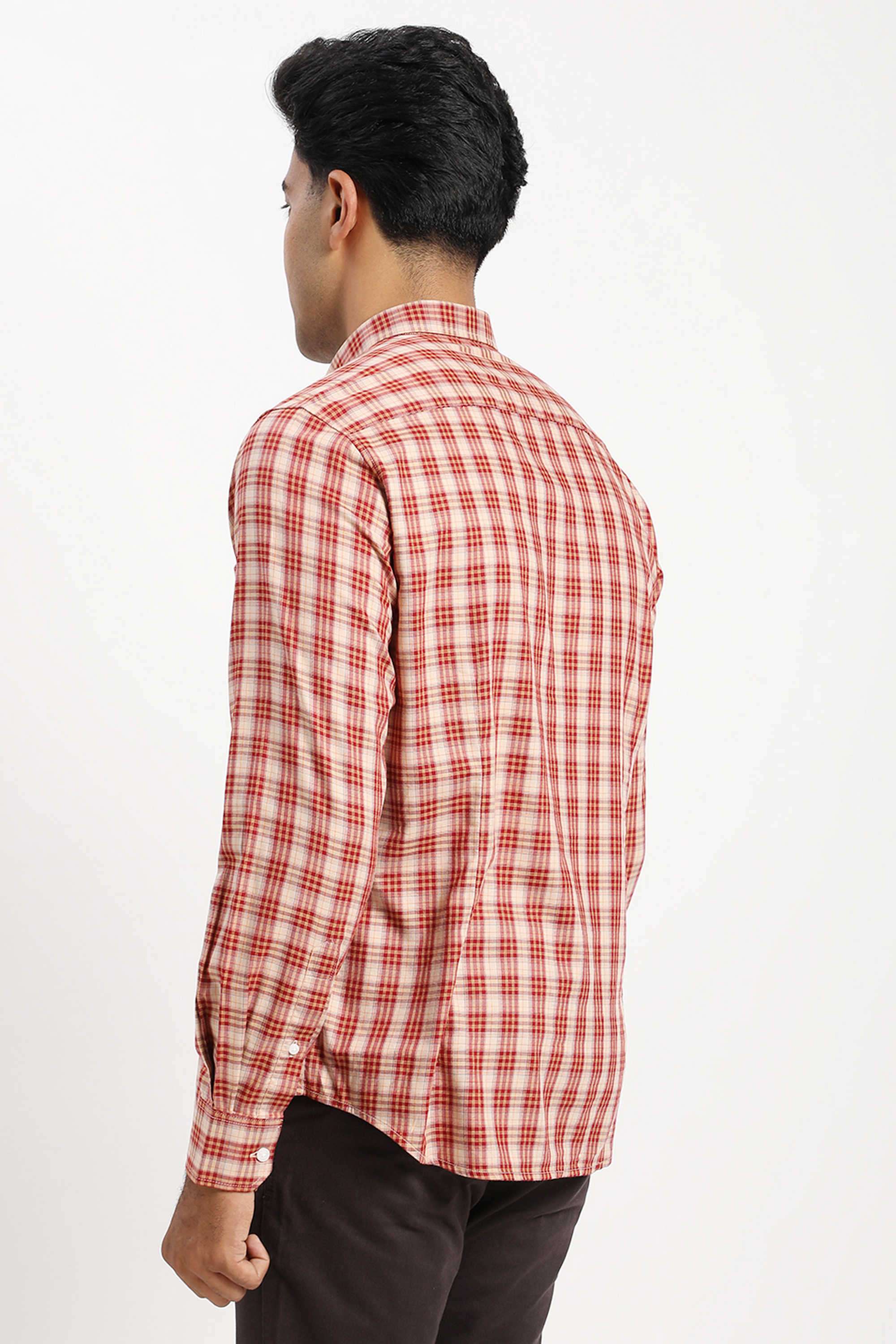 Checks-Cotton-Blend-Slim-Fit-Men-s-Casual-Shirt