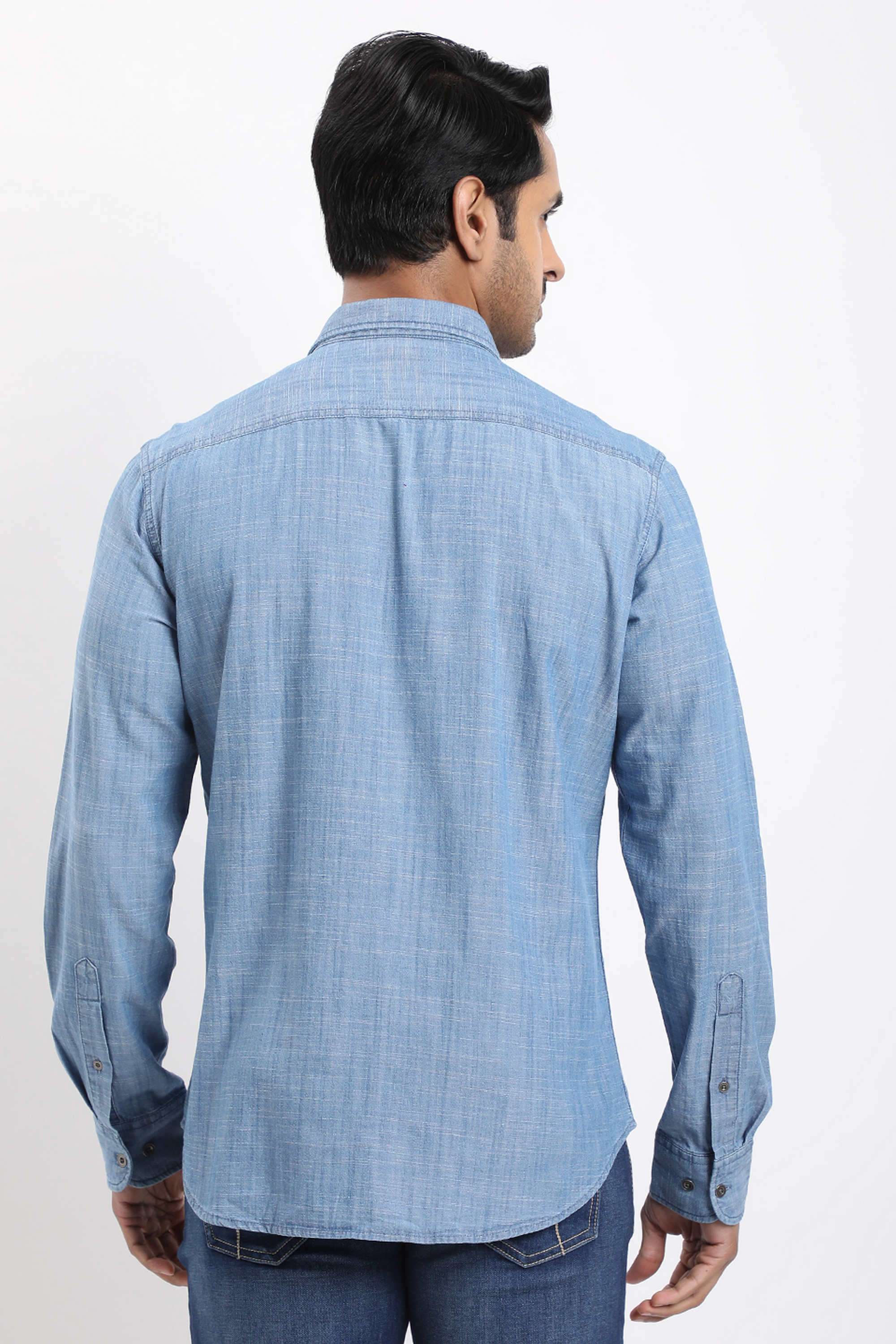 Solid-Cotton-Regular-Fit-Men-s-Casual-Shirt