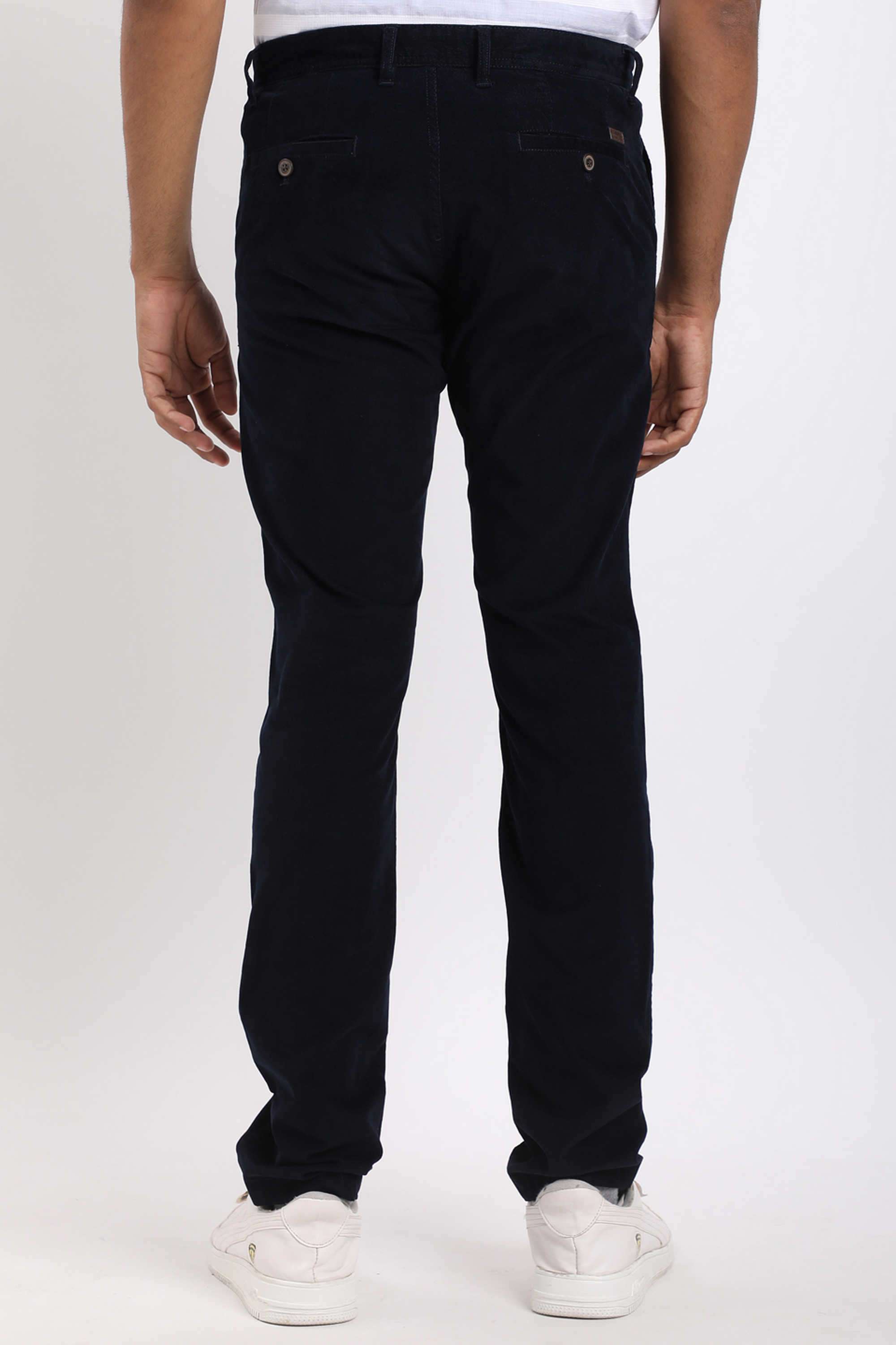 Solid-Cotton-Blend-Straight-Fit-Men-s-Casual-Trousers