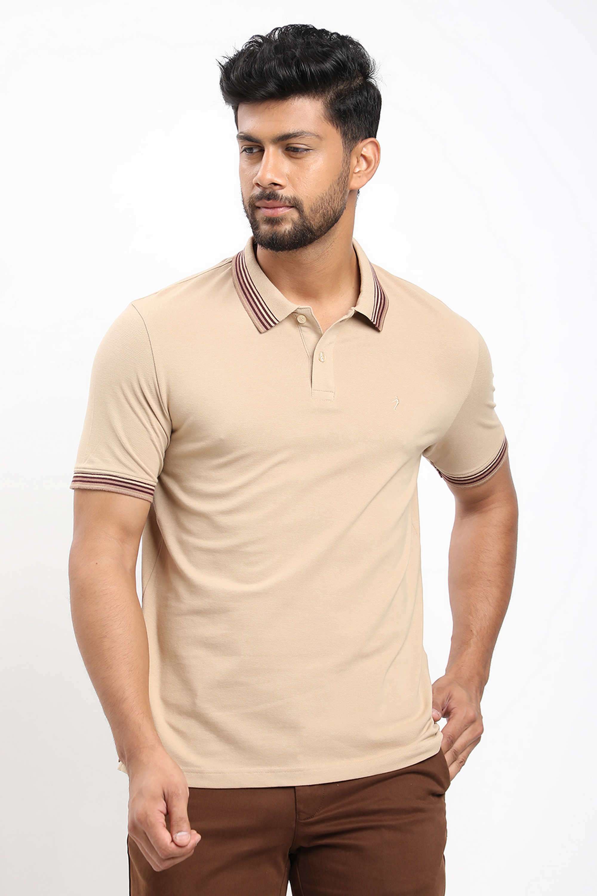 Solid-Cotton-Blend-Polo-Men-s-T-Shirt