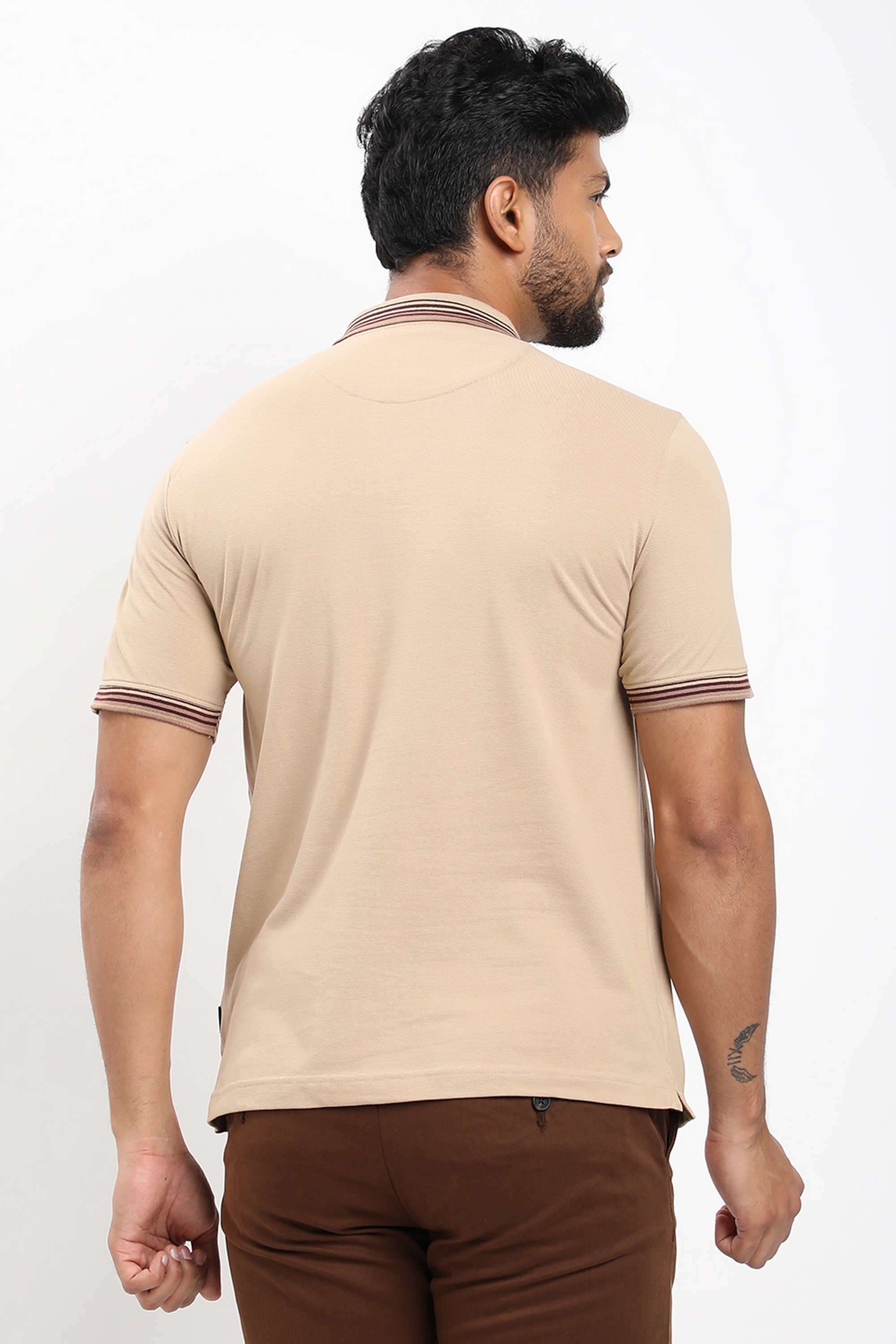 Solid-Cotton-Blend-Polo-Men-s-T-Shirt