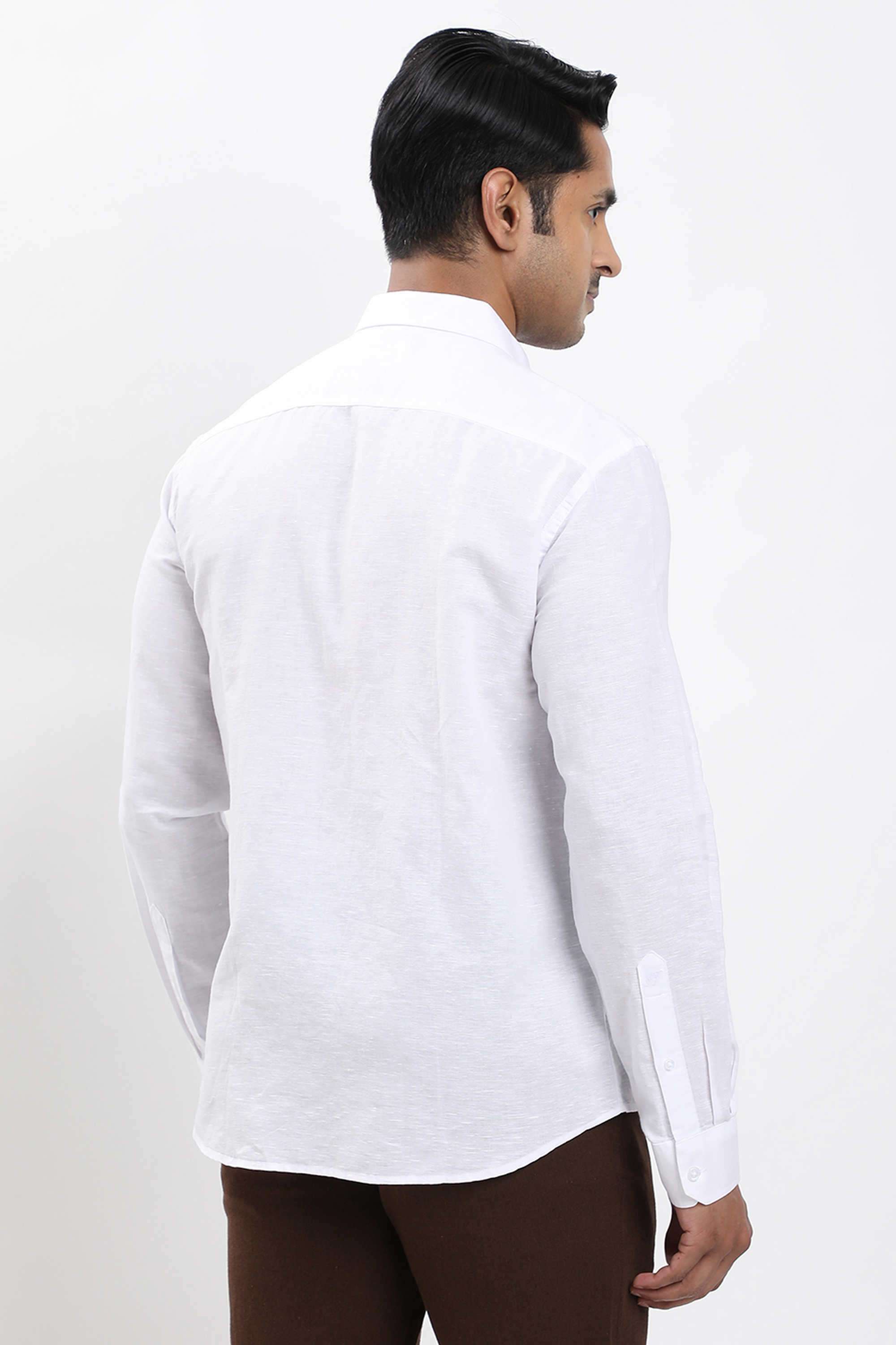 Solid-Linen-Blend-Regular-Fit-Men-s-Casual-Shirt