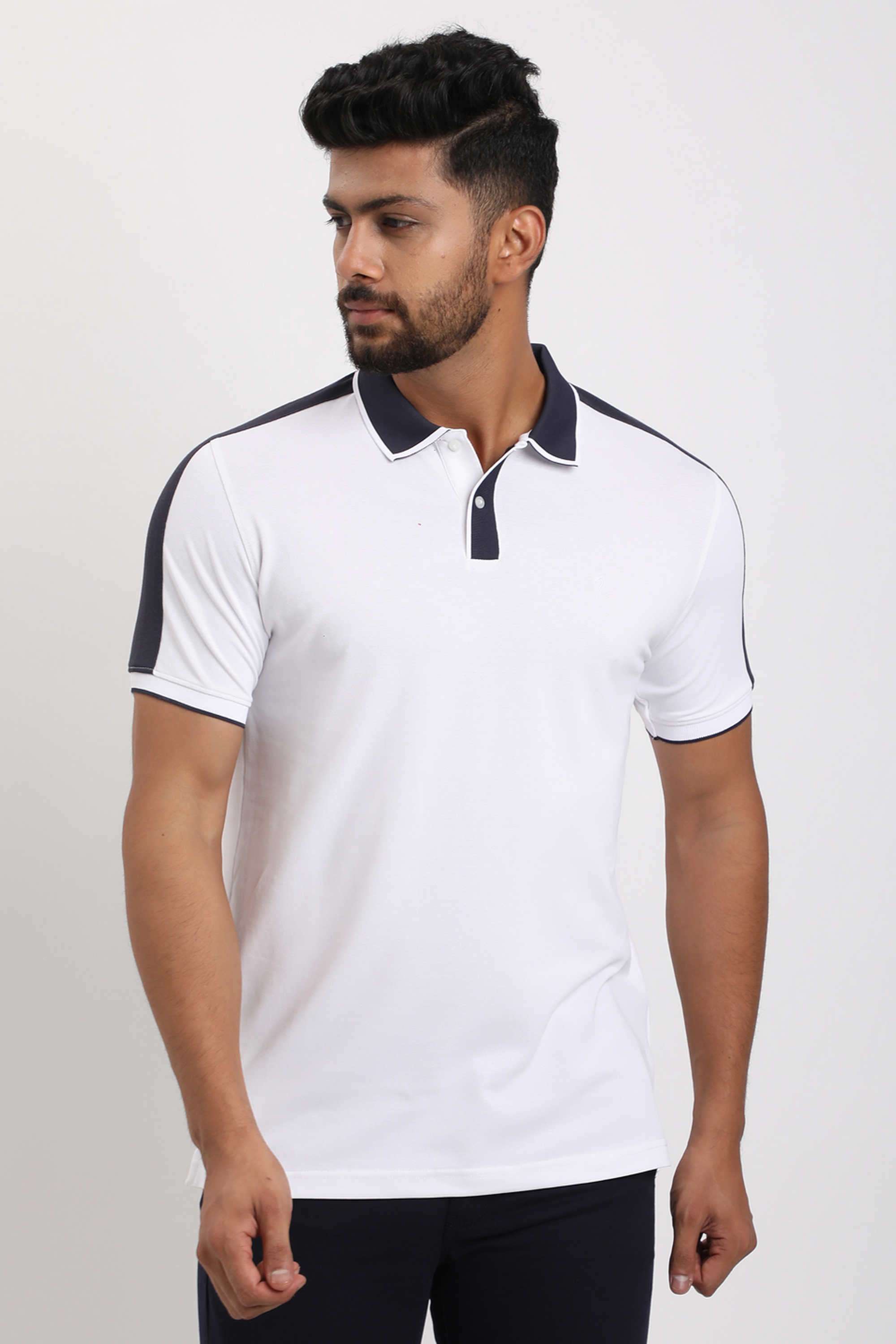 Solid-Cotton-Blend-Polo-Men-s-T-Shirt
