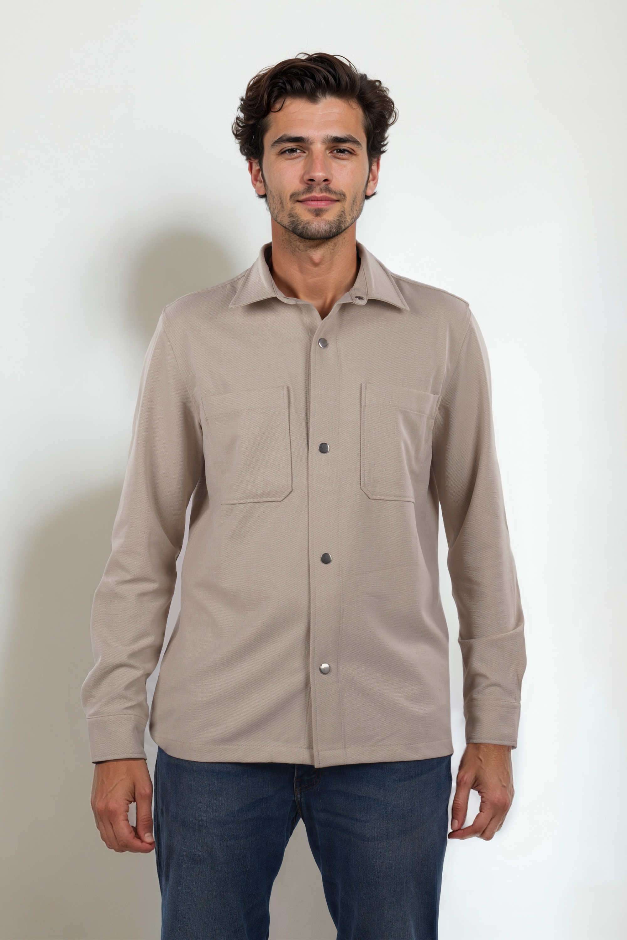 Solid-Polyester-Regular-Fit-Men-s-Casual-Wear-Shirt