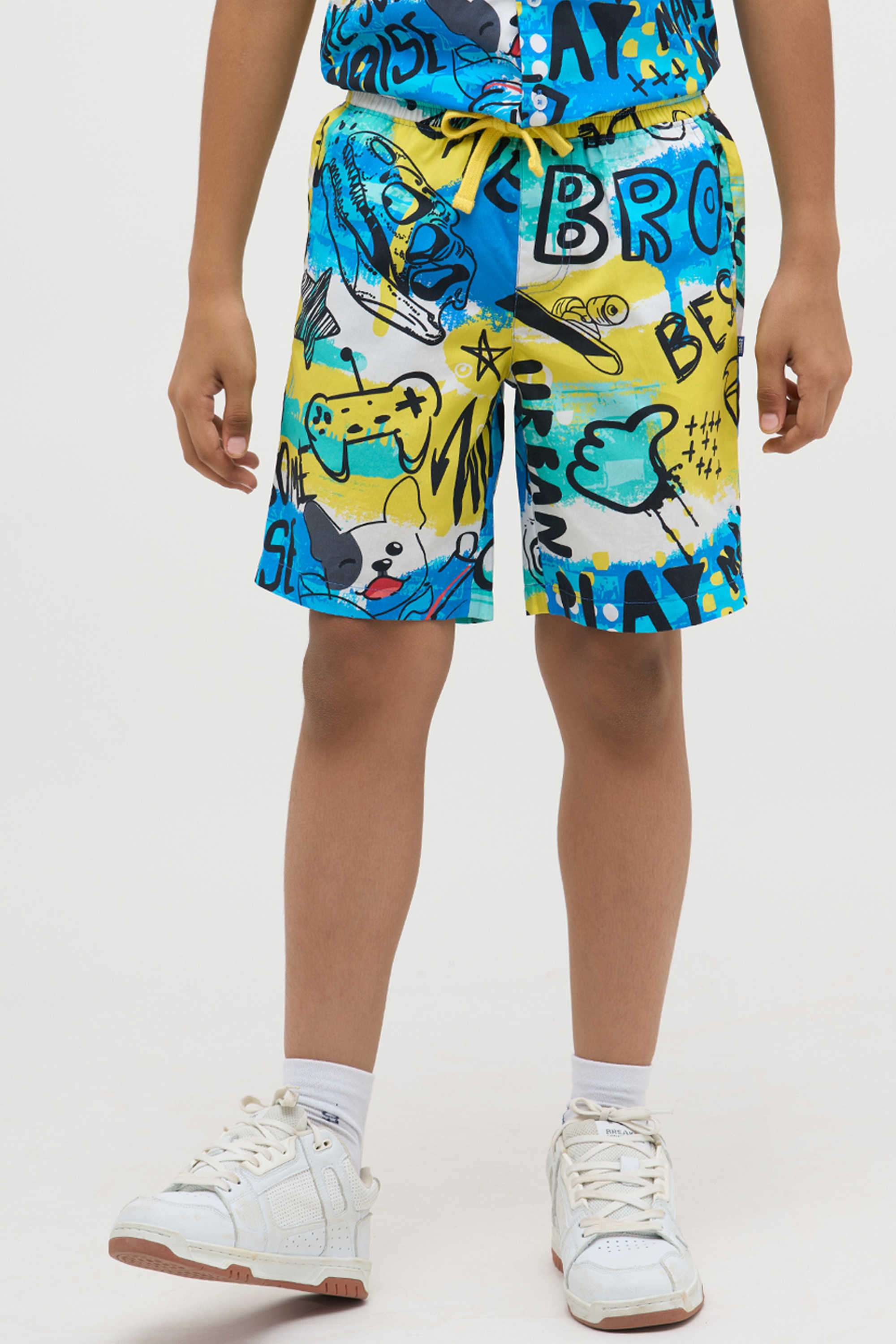 Textured-Regular-Fit-Cotton-Boy-s-Casual-Wear-Shorts