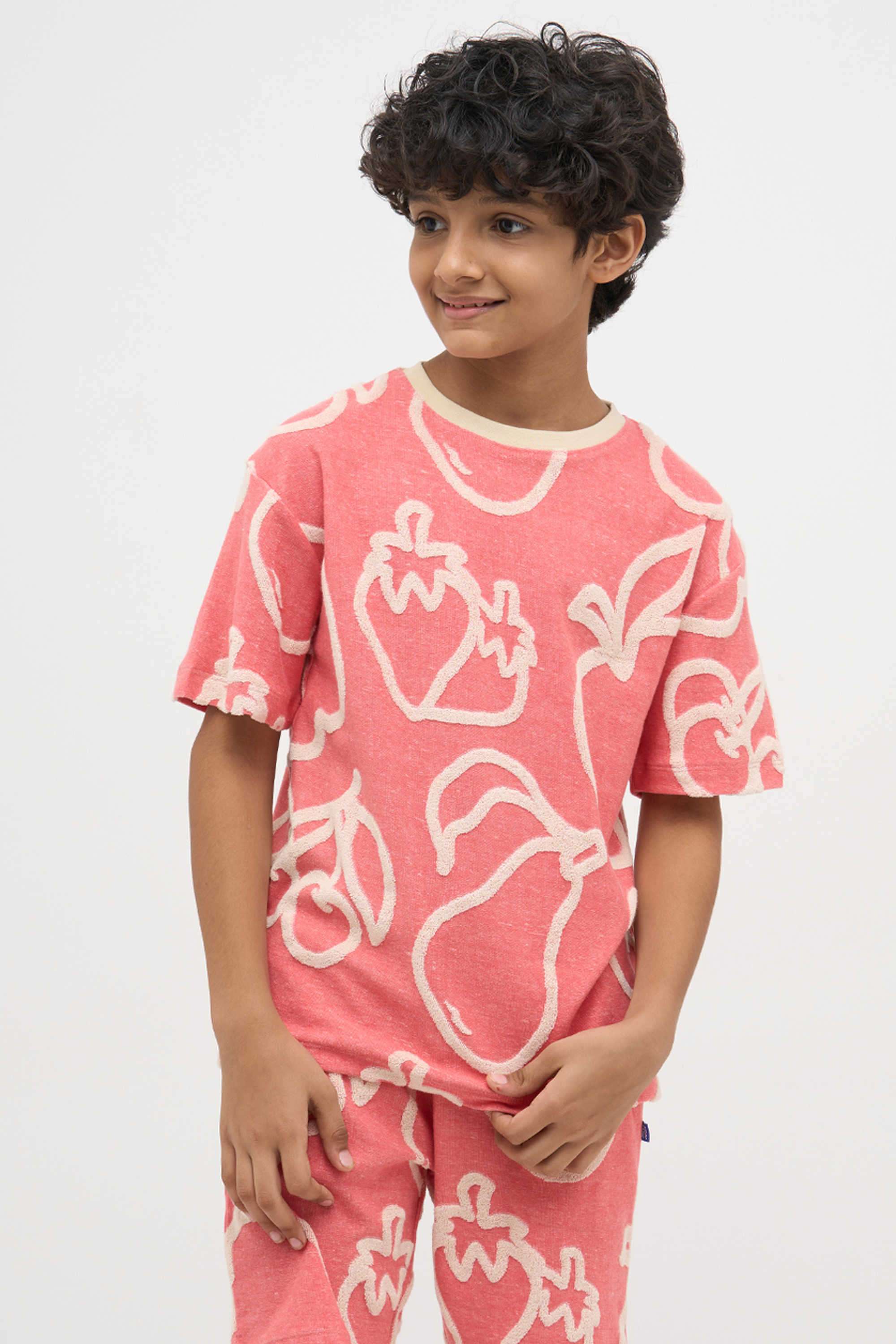 Textured-Cotton-Boy-s-Casual-Wear-T-Shirt