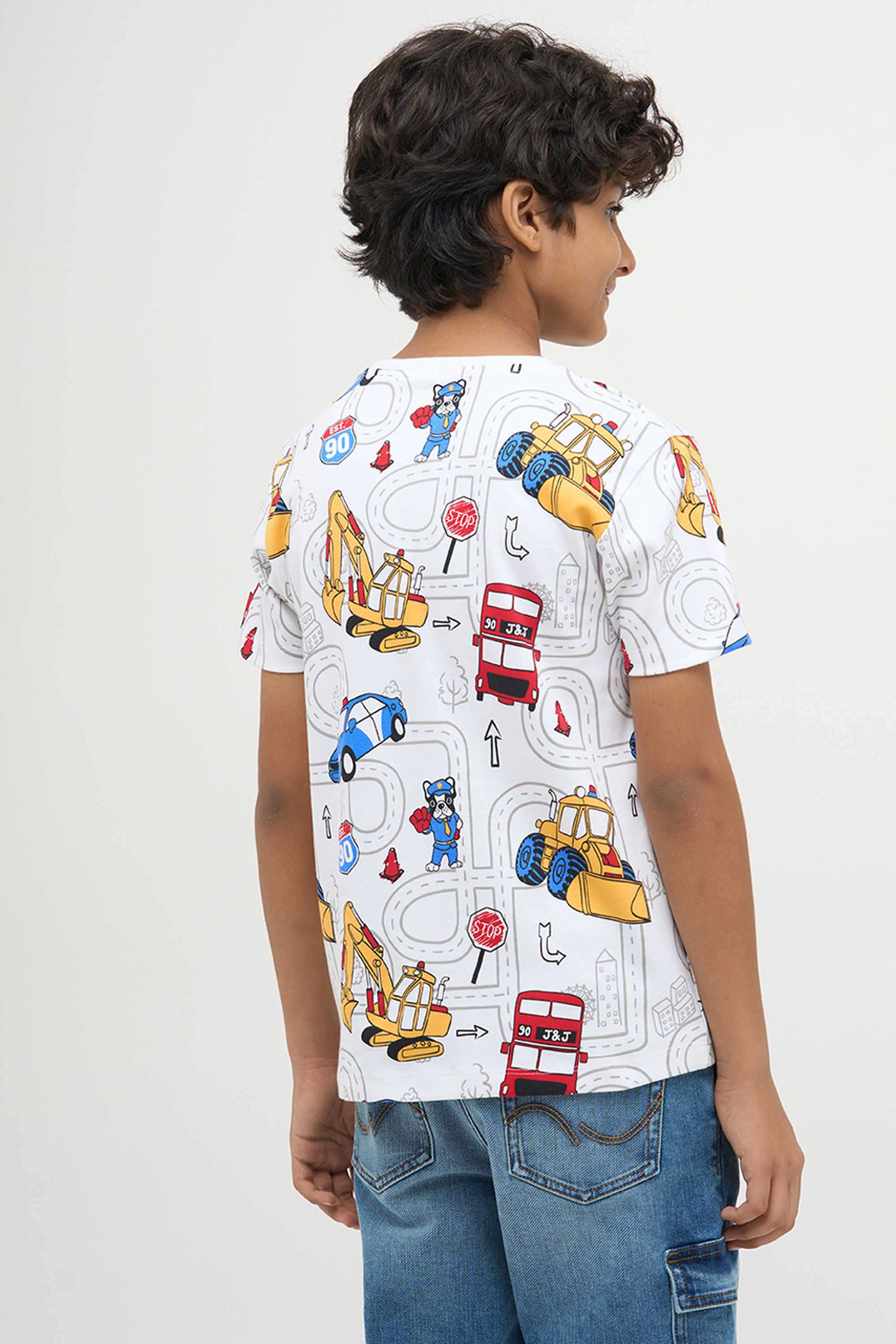 Textured-Cotton-Round-Neck-Boys-T-Shirt