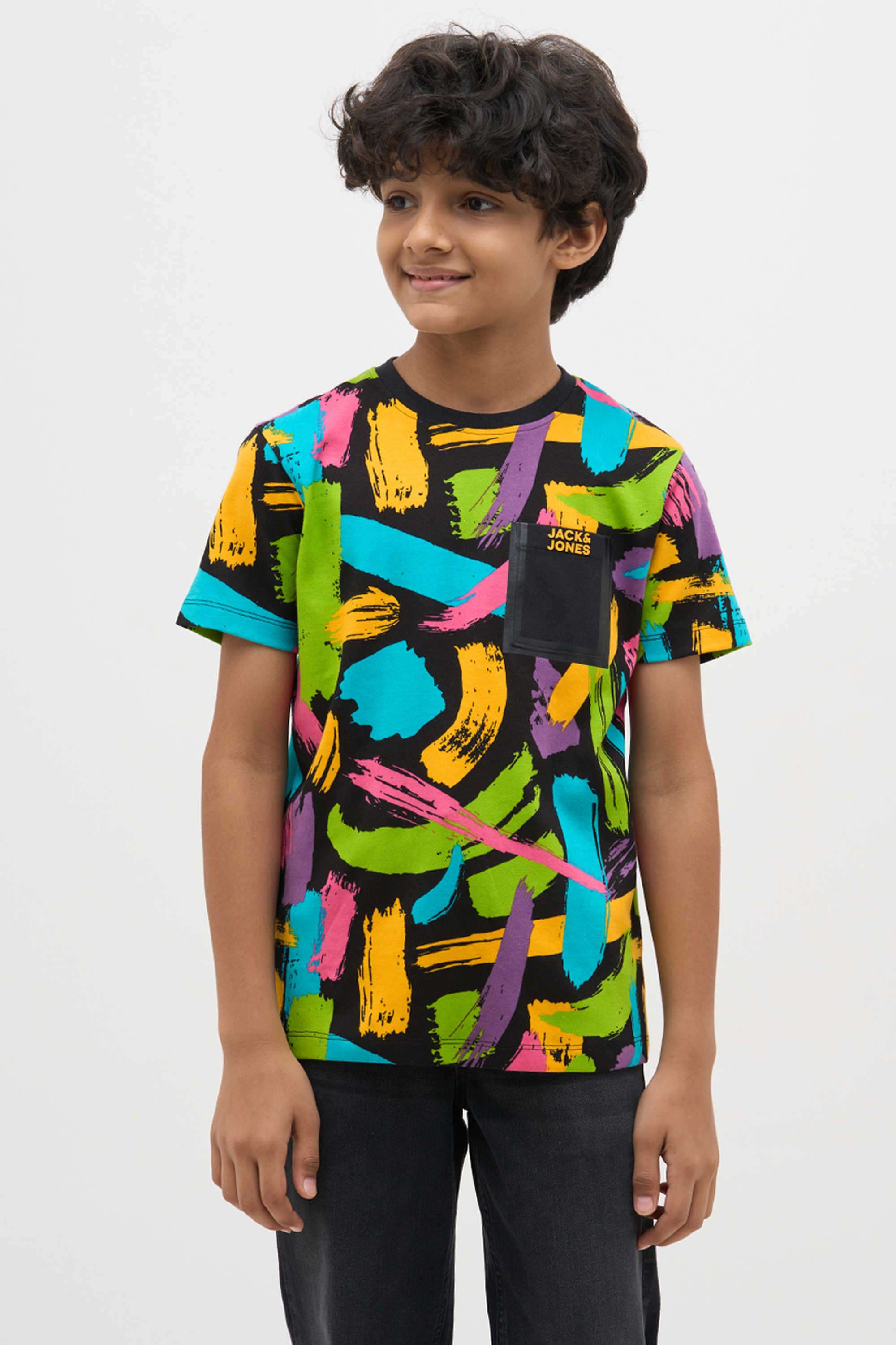 Textured-Cotton-Round-Neck-Boys-T-Shirt