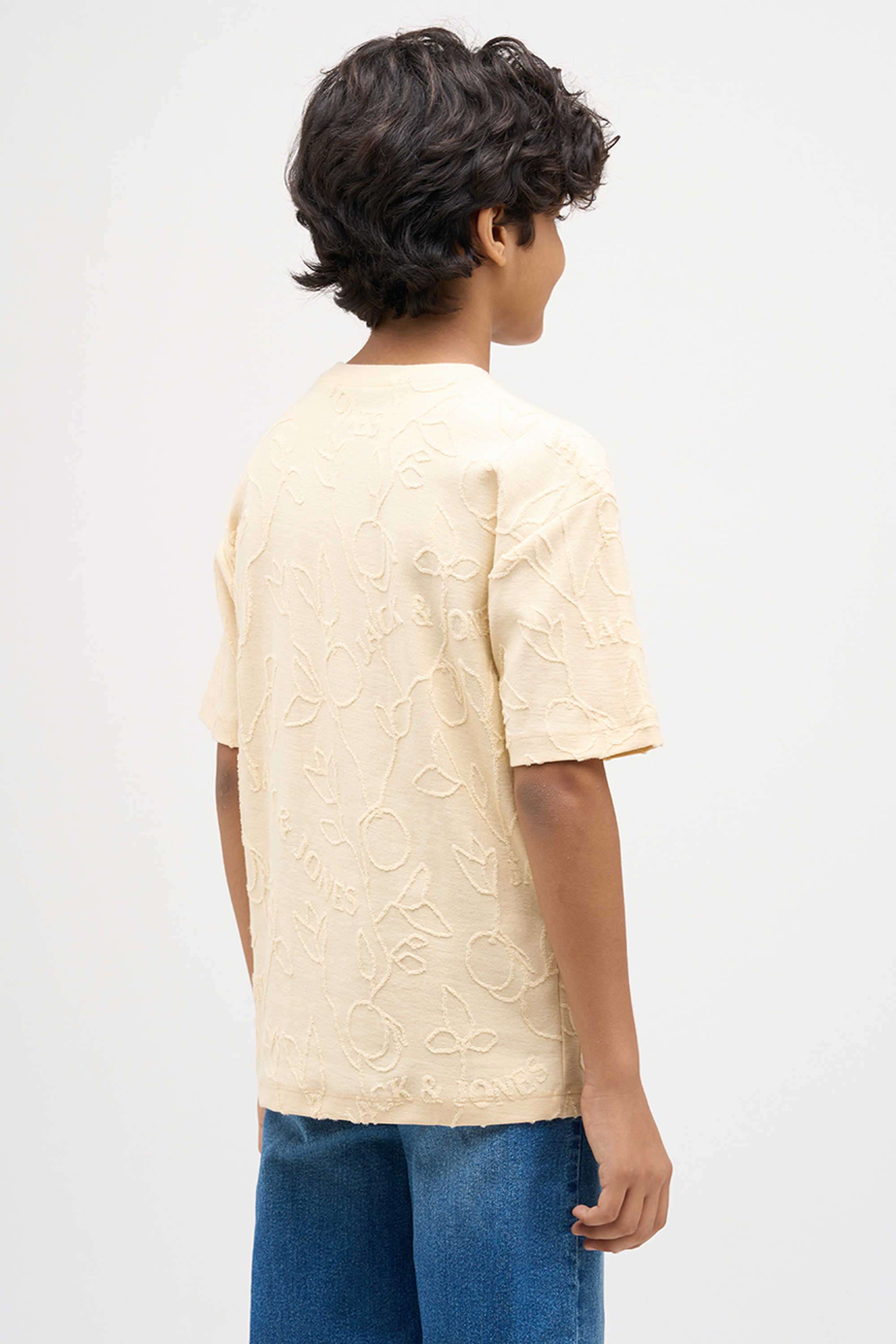 Textured-Cotton-Round-Neck-Boys-T-Shirt