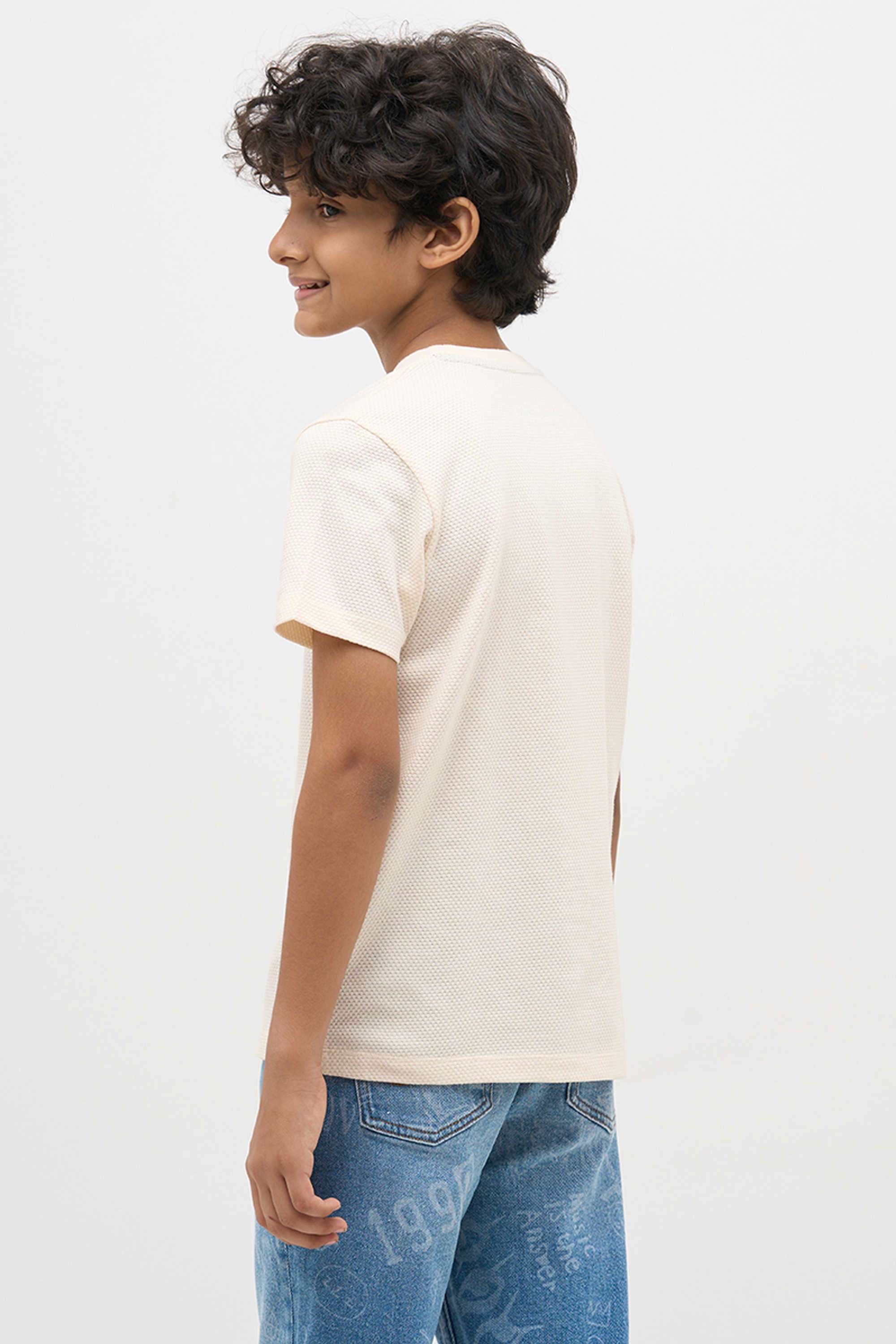 Textured-Cotton-Round-Neck-Boys-T-Shirt