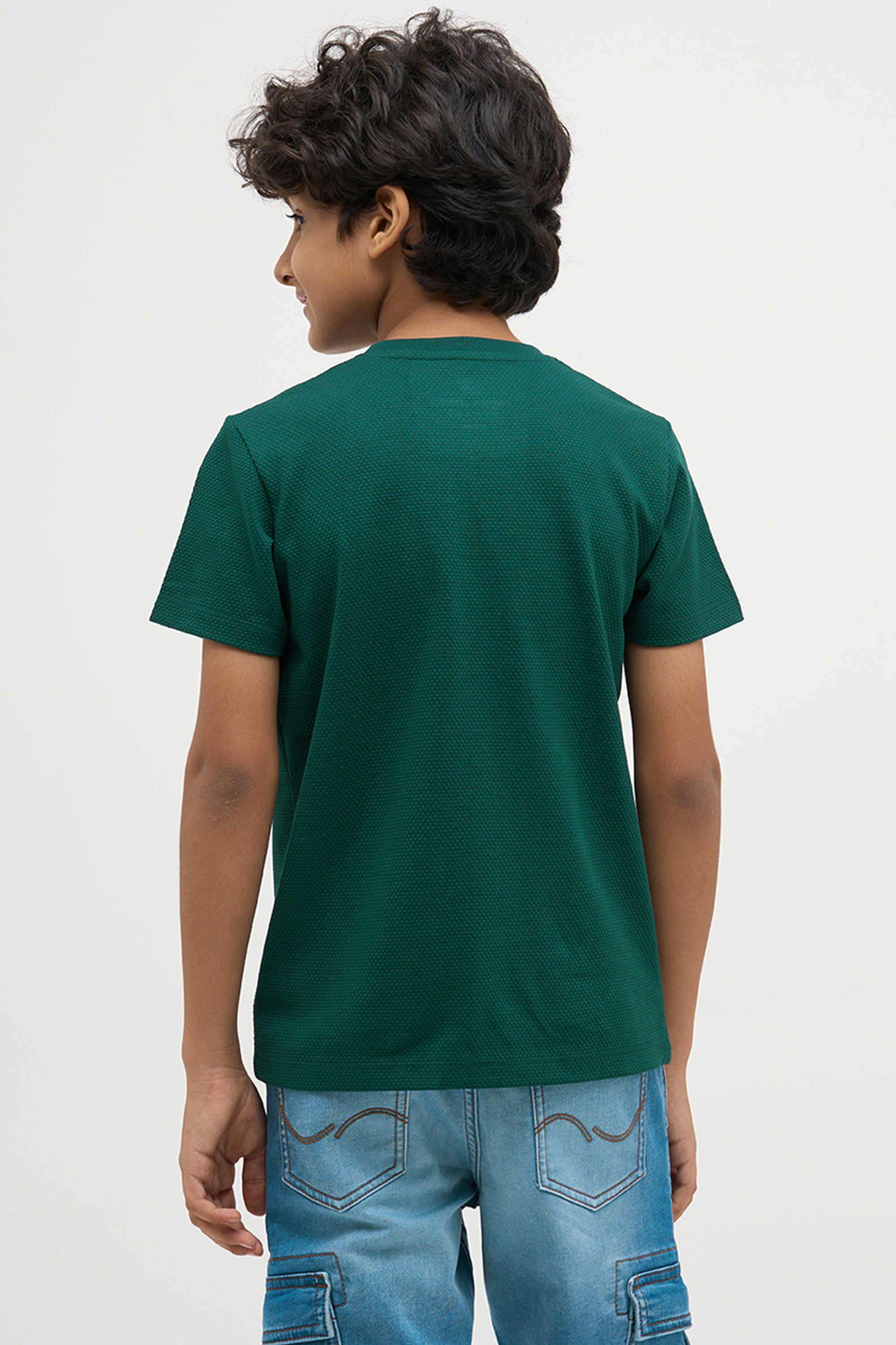 Textured-Cotton-Round-Neck-Boys-T-Shirt