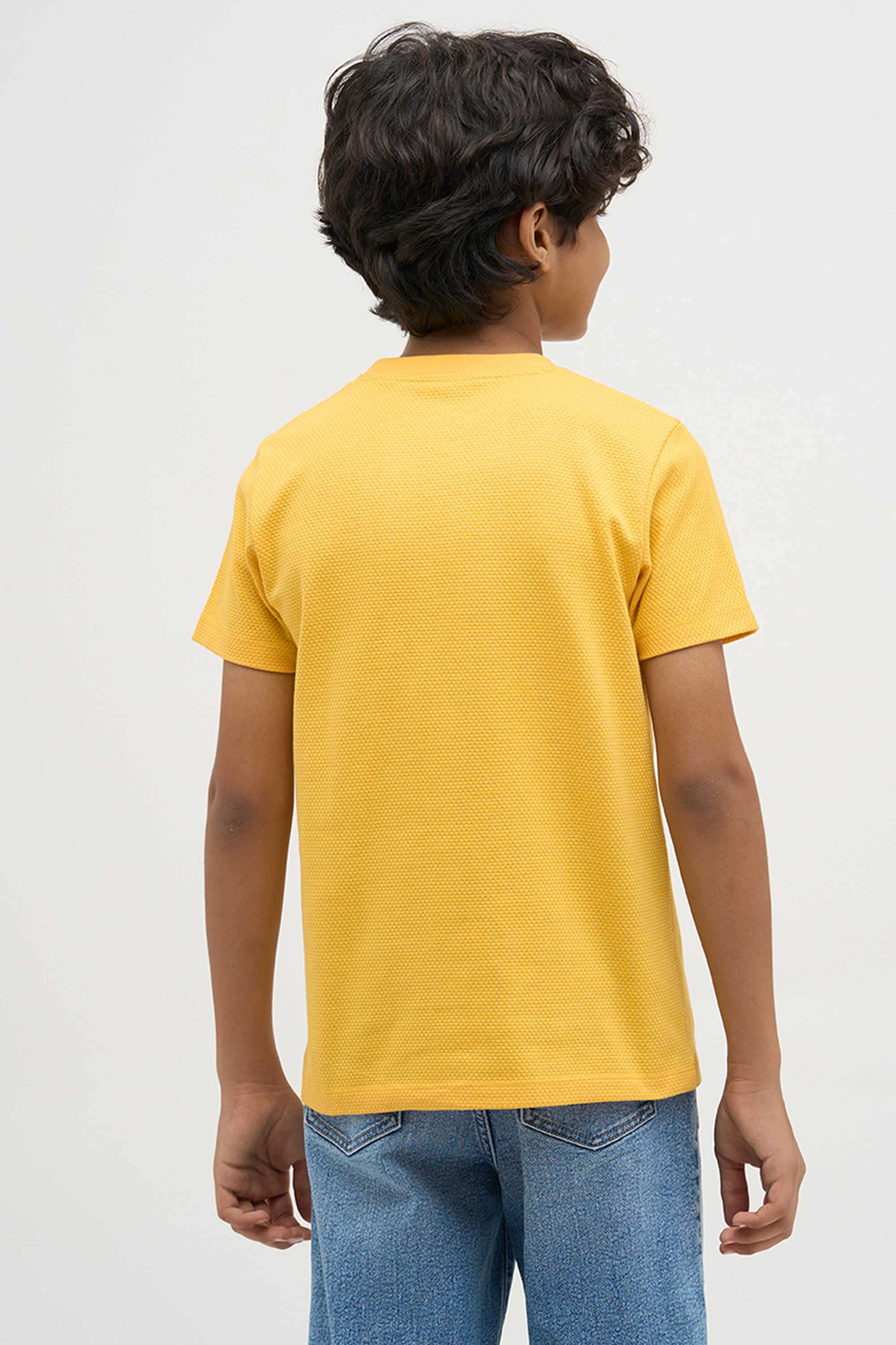 Textured-Cotton-Round-Neck-Boys-T-Shirt