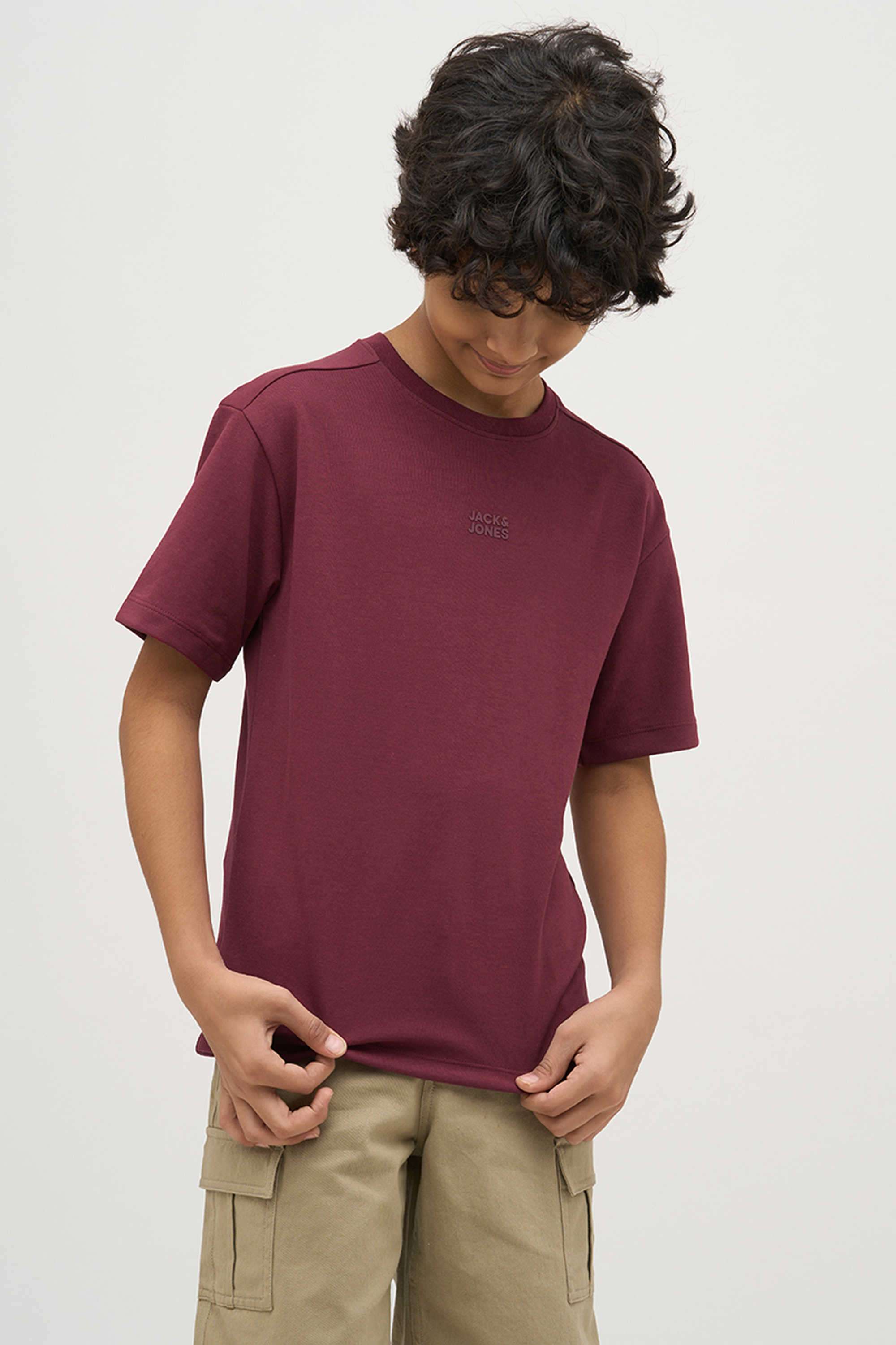 Solid-Cotton-Round-Neck-Boys-T-Shirt