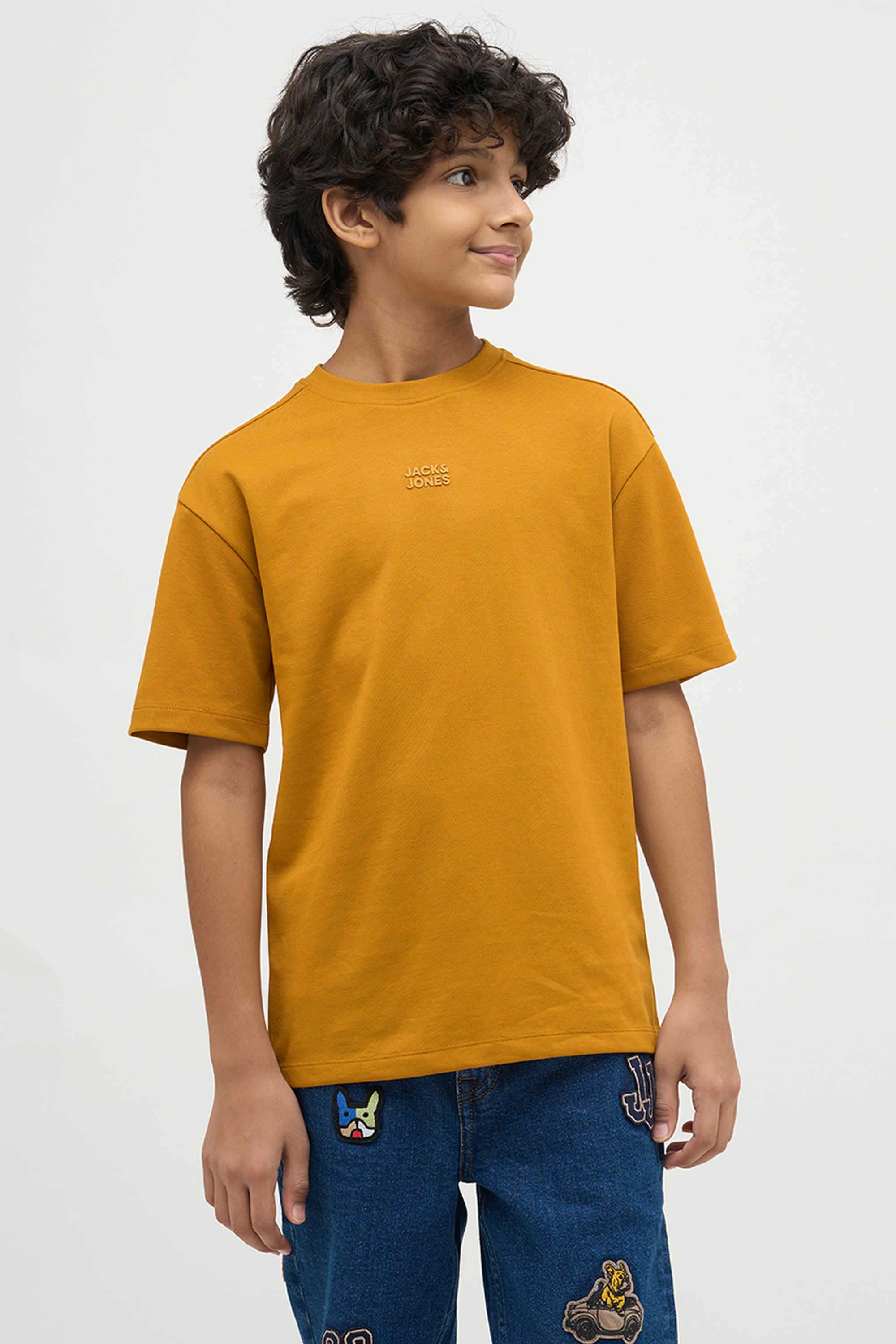 Solid-Cotton-Round-Neck-Boys-T-Shirt