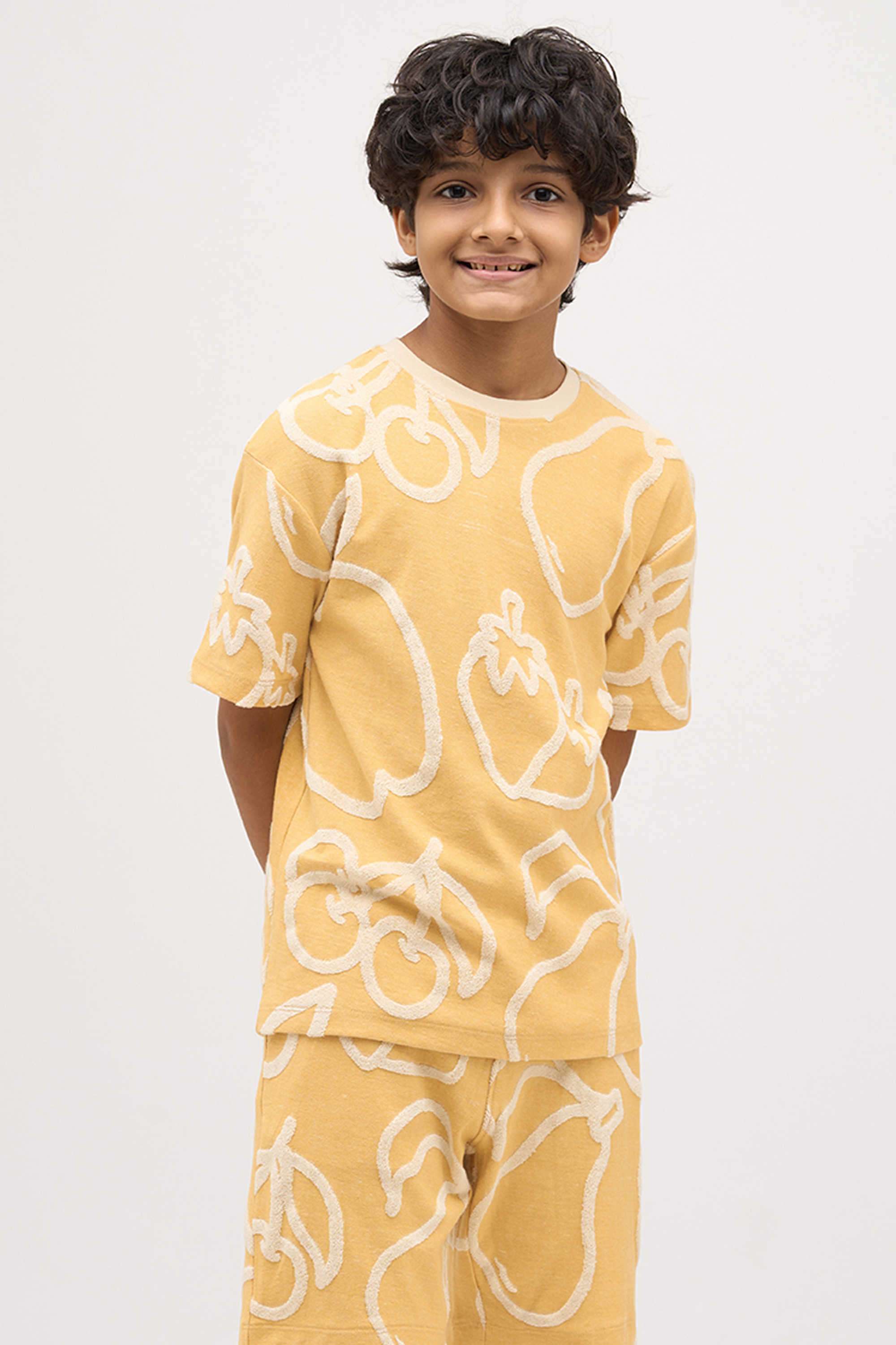 Textured-Regular-Fit-Cotton-Boy-s-Casual-Wear-Shorts