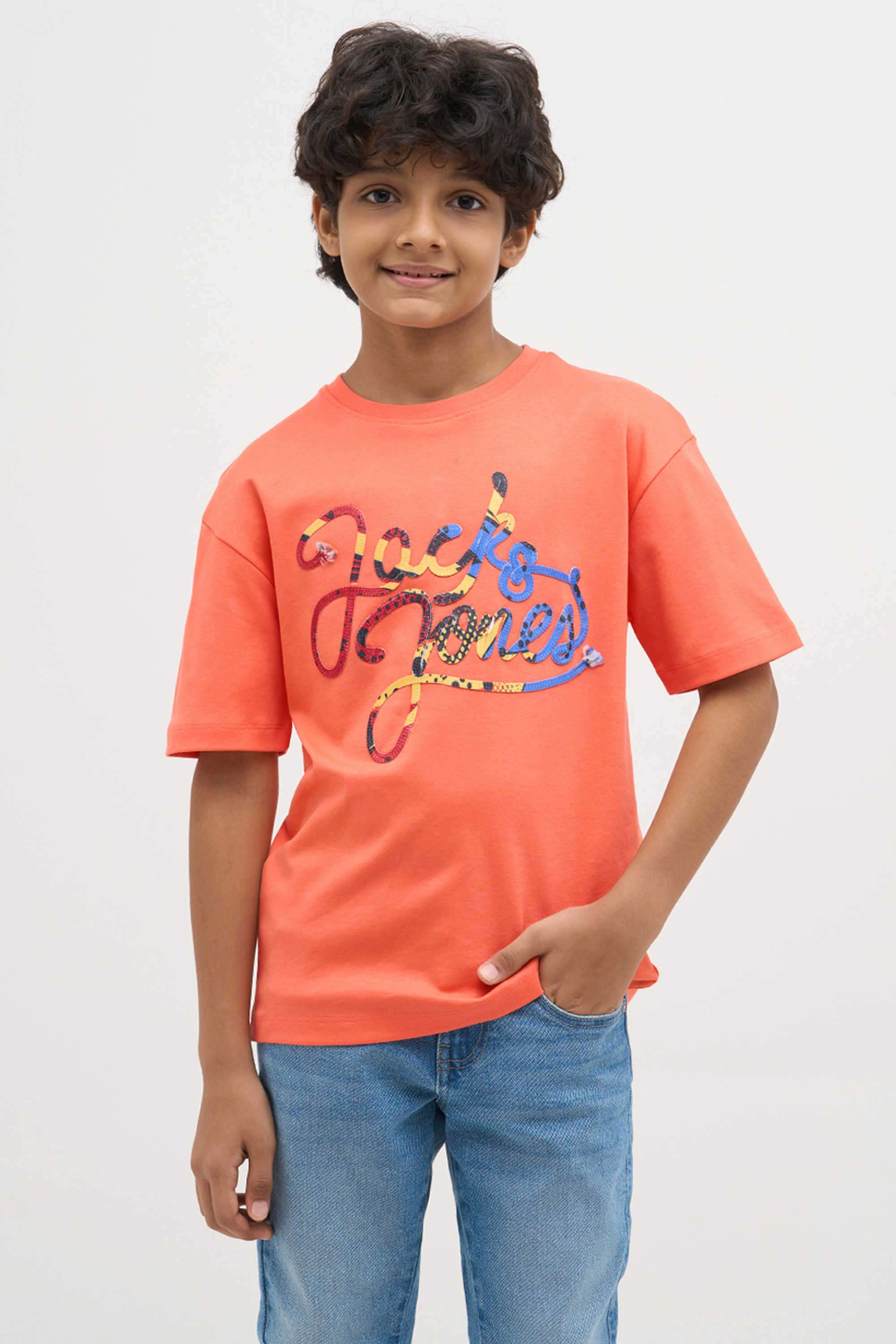Textured-Cotton-Round-Neck-Boys-T-Shirt