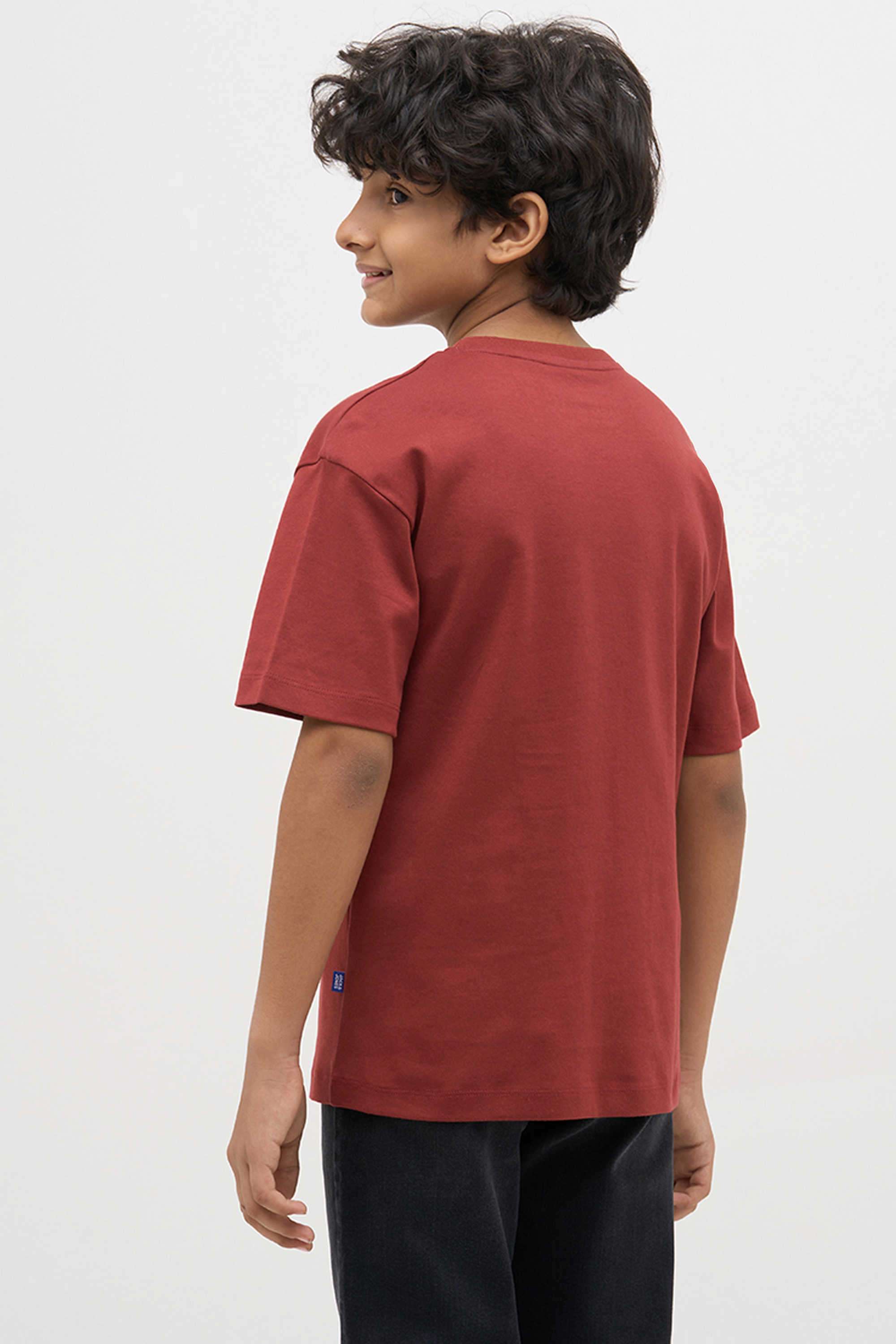 Textured-Cotton-Round-Neck-Boys-T-Shirt