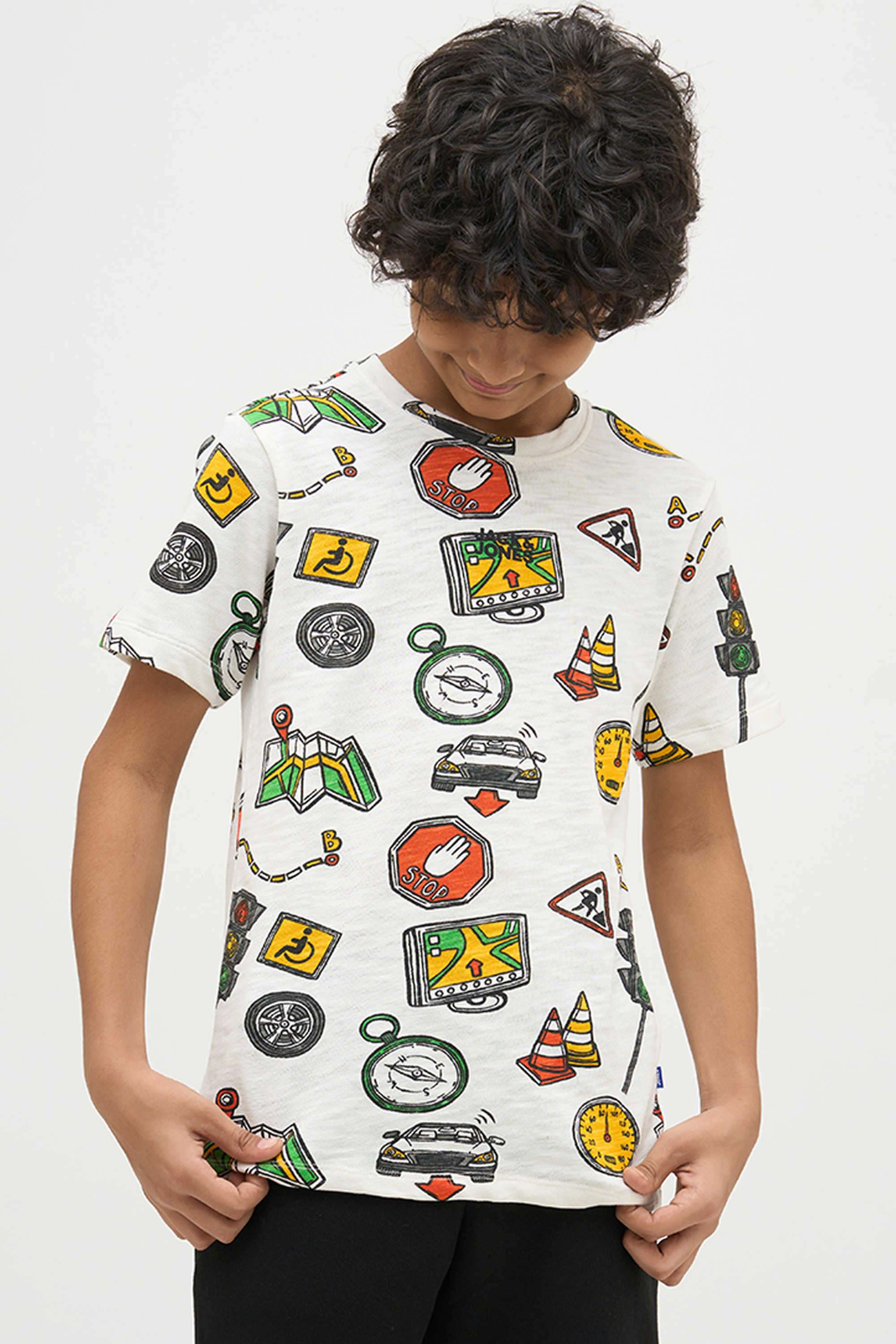 Textured-Cotton-Round-Neck-Boys-T-Shirt