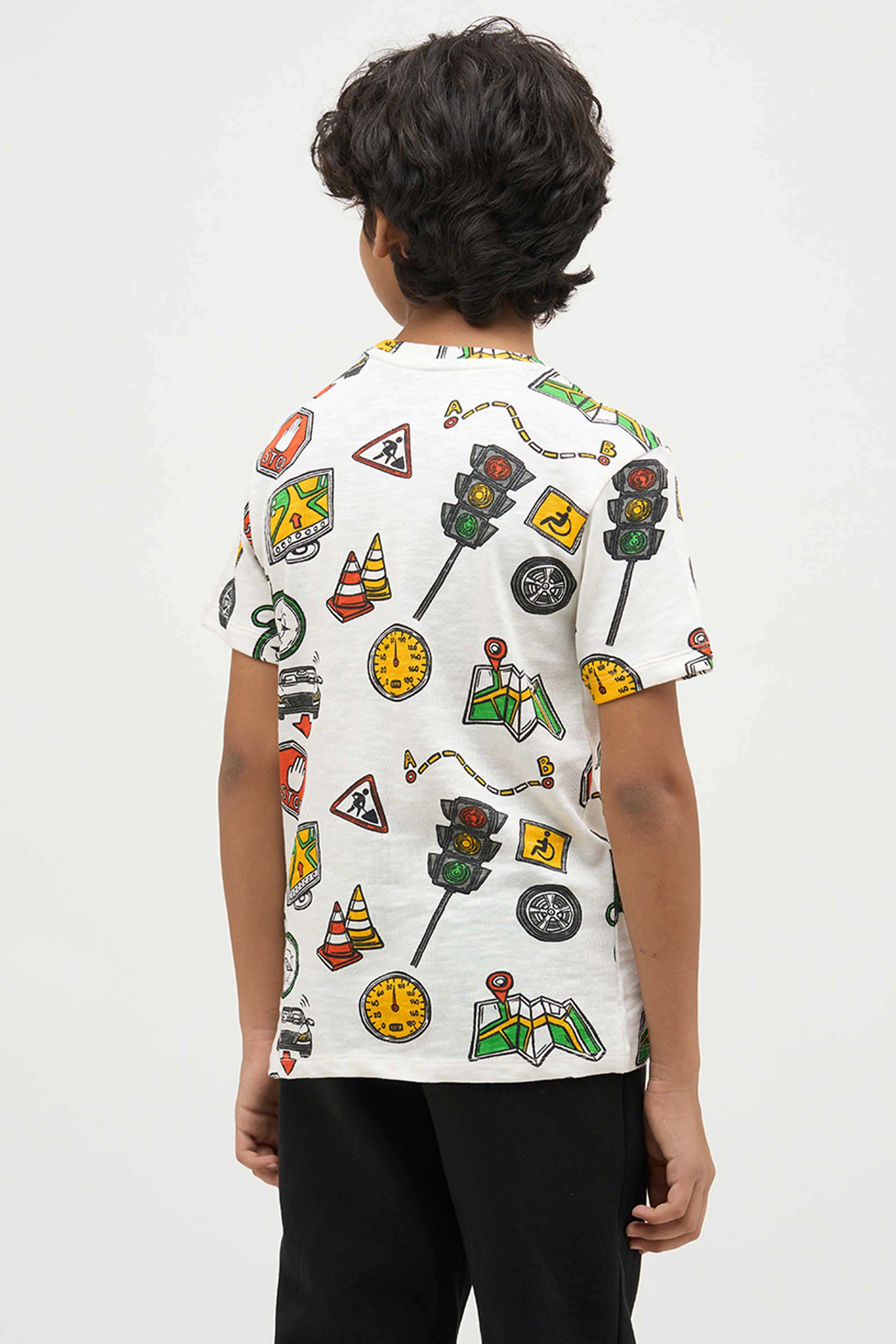 Textured-Cotton-Round-Neck-Boys-T-Shirt