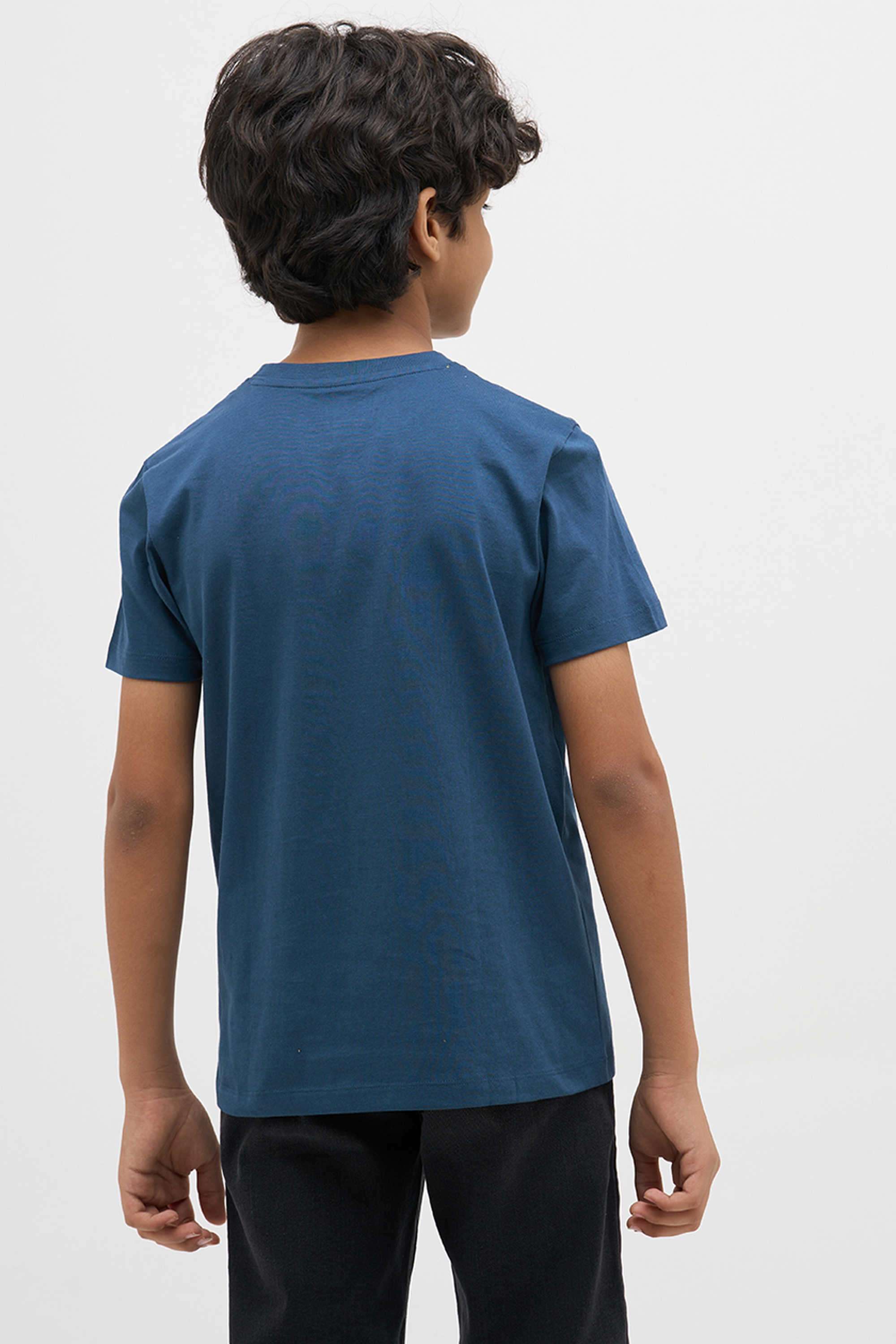 Textured-Cotton-Round-Neck-Boys-T-Shirt