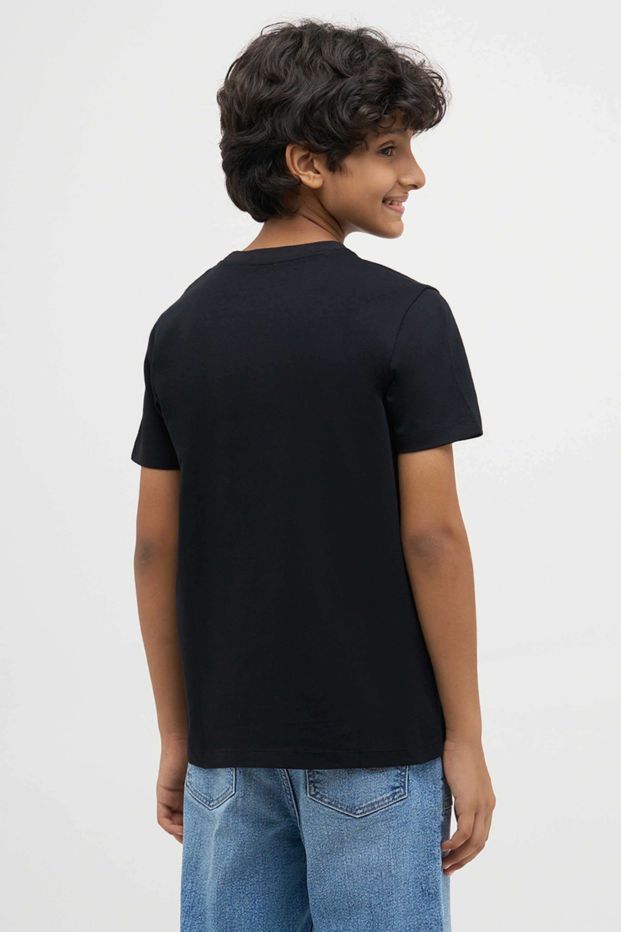 Textured-Round-Neck-Cotton-Boy-s-Casual-Wear-T-Shirt