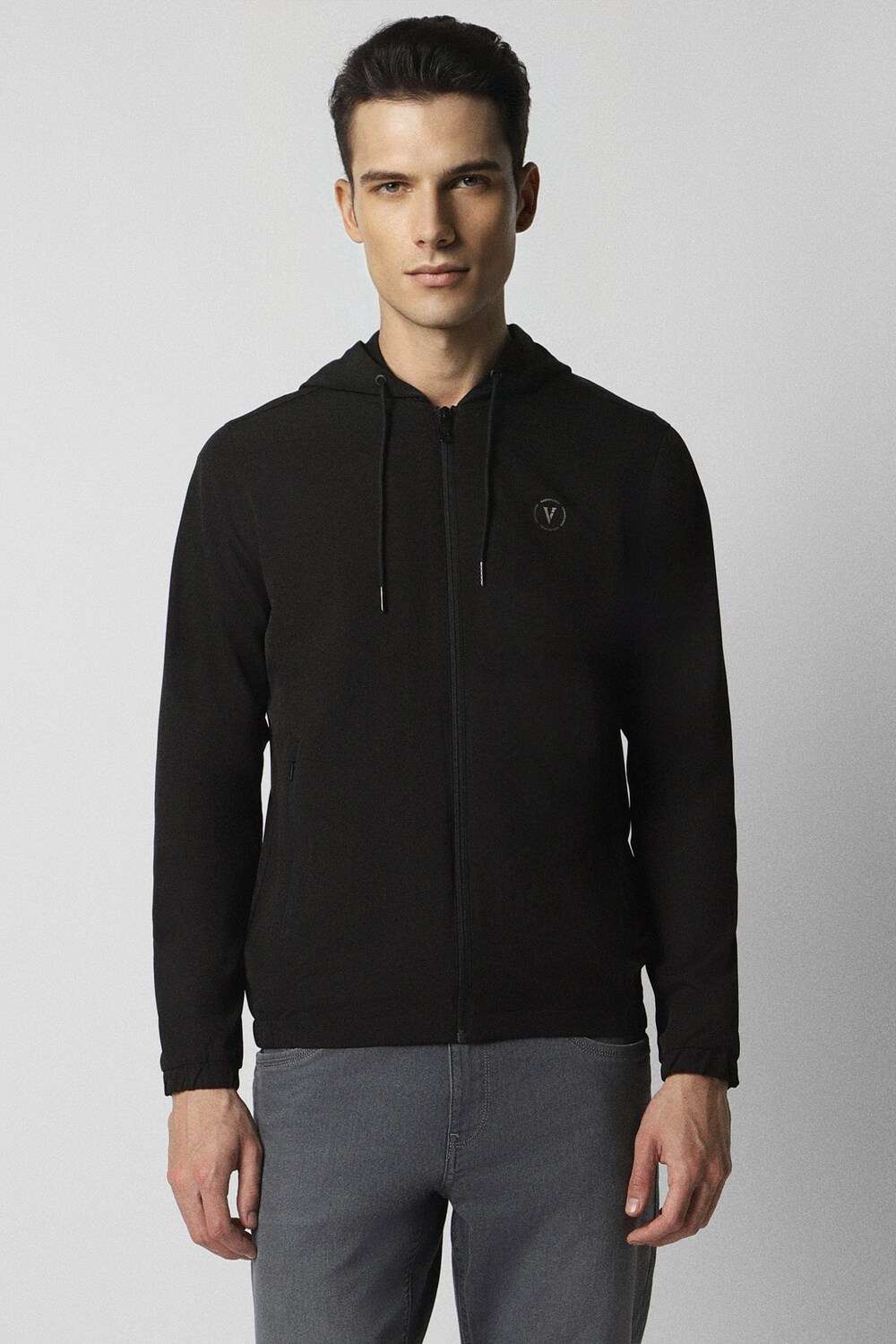 Solid-Blended-Fabric-Regular-Fit-Men-s-Jacket