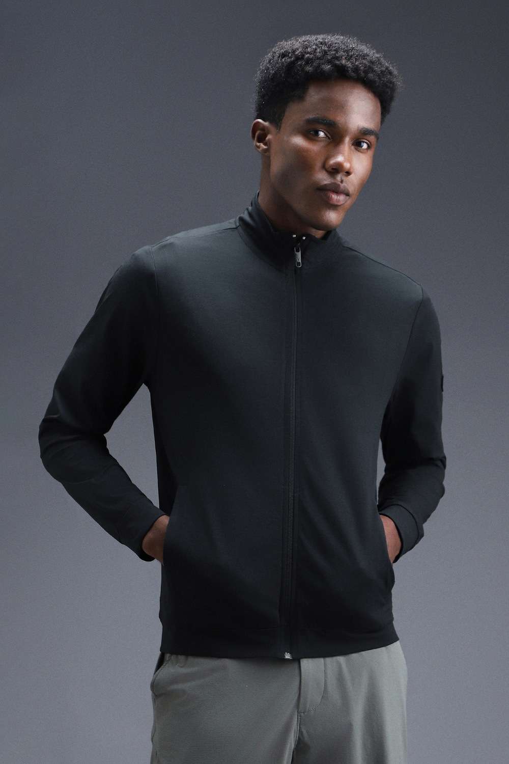 Solid-Polyester-Regular-Fit-Men-s-Jacket