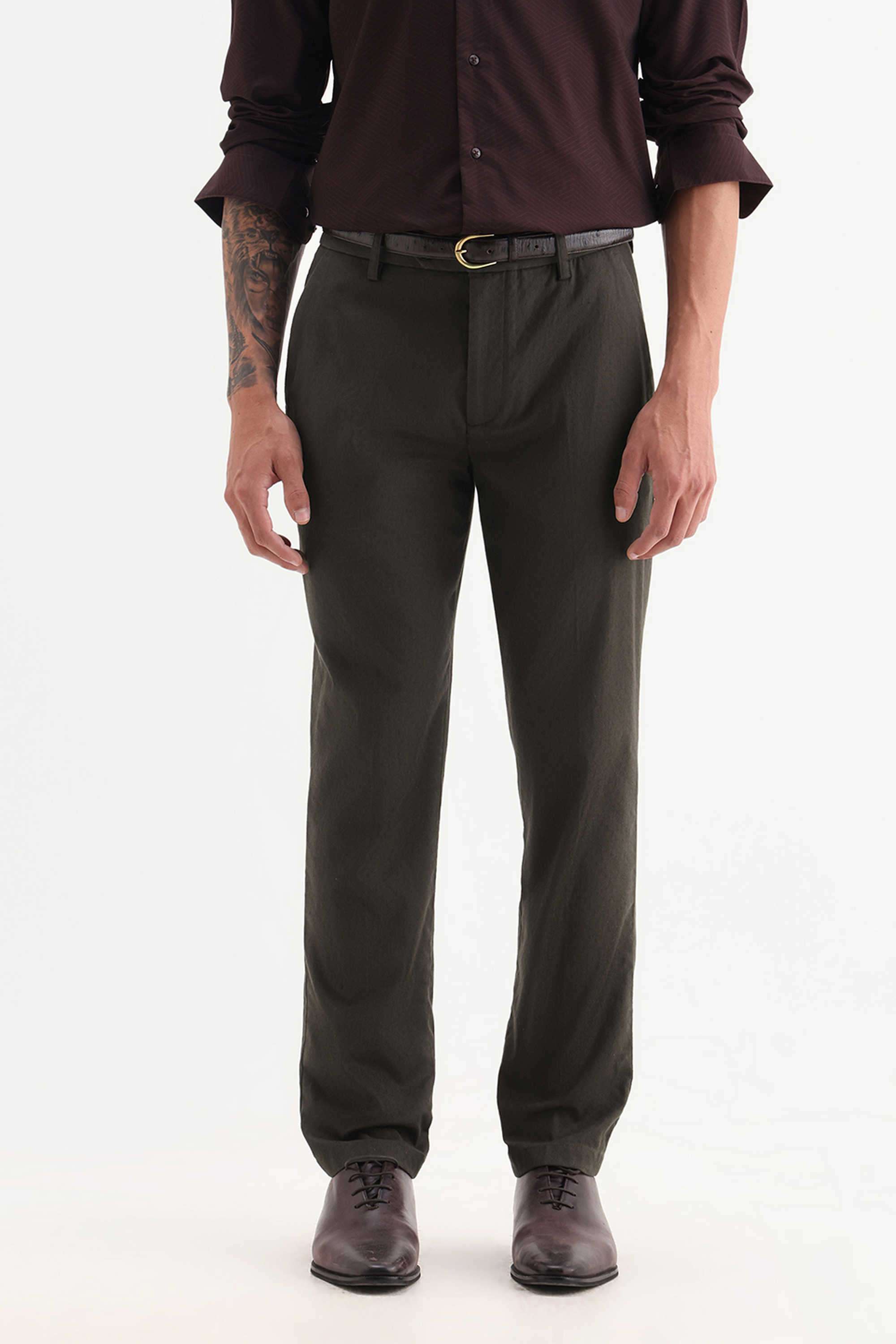 Solid-Cotton-Regular-Fit-Men-s-Casual-Trousers