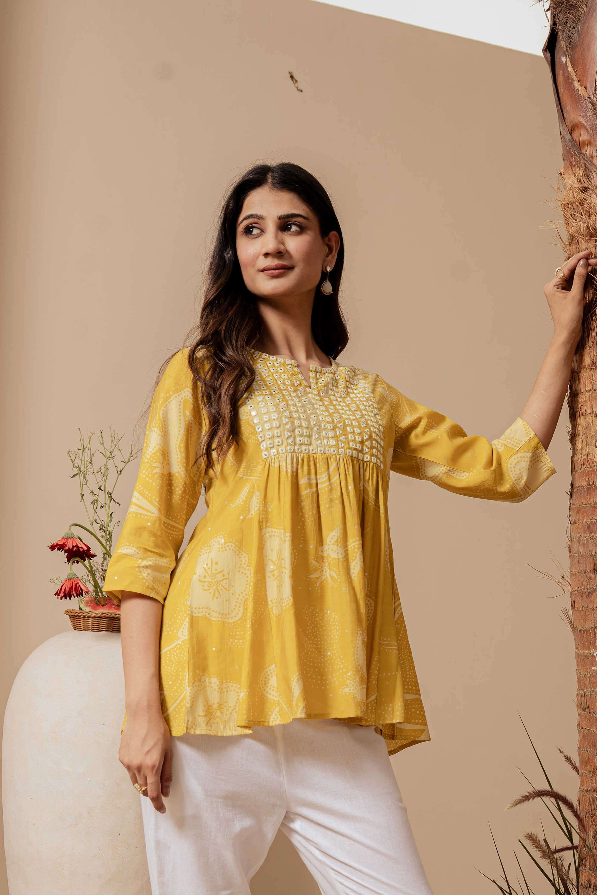 Embroidered-Viscose-V-Neck-Women-s-Festive-Wear-Tunic