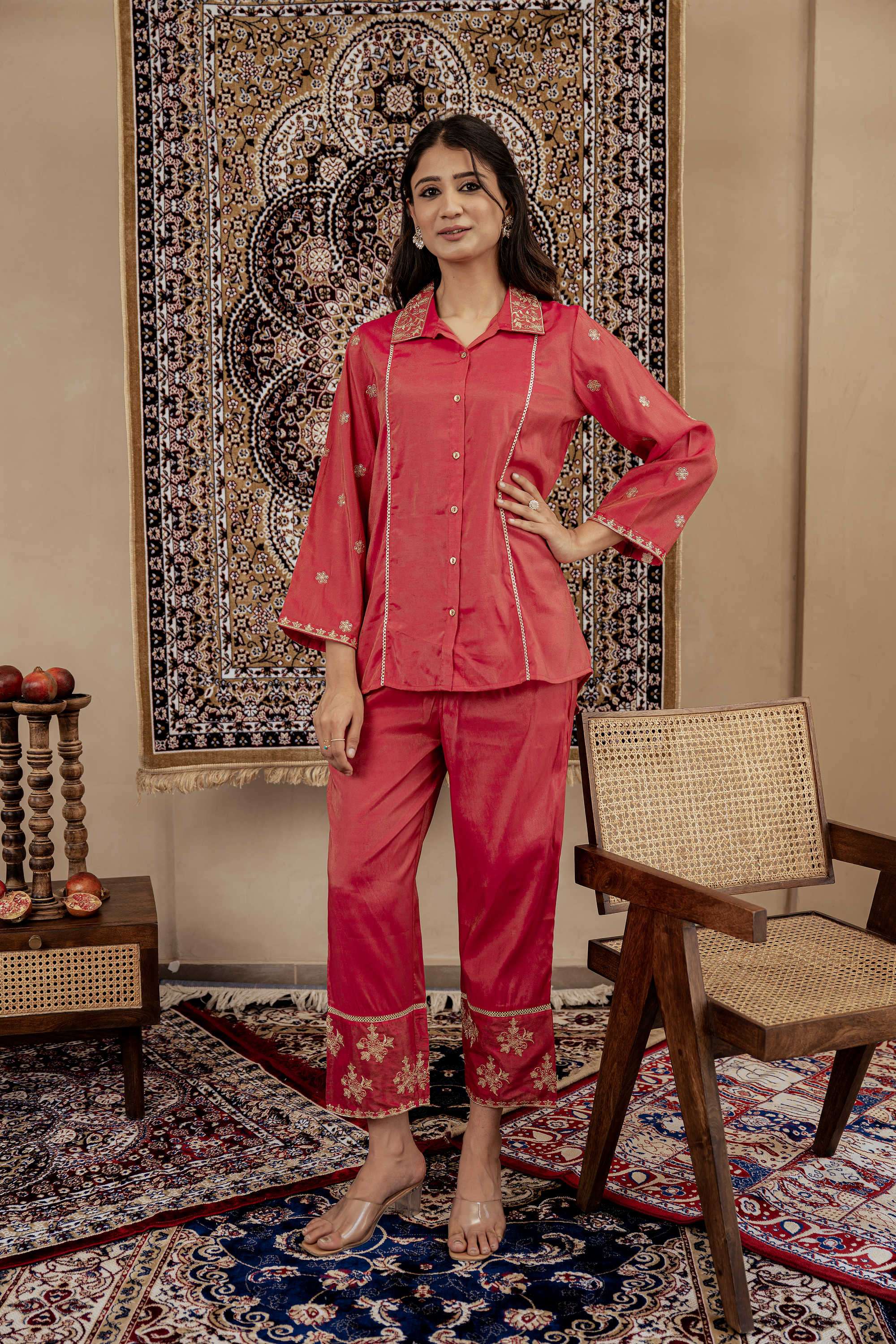 Embroidered-Viscose-Women-s-Festive-Wear-Co-Ord-Set