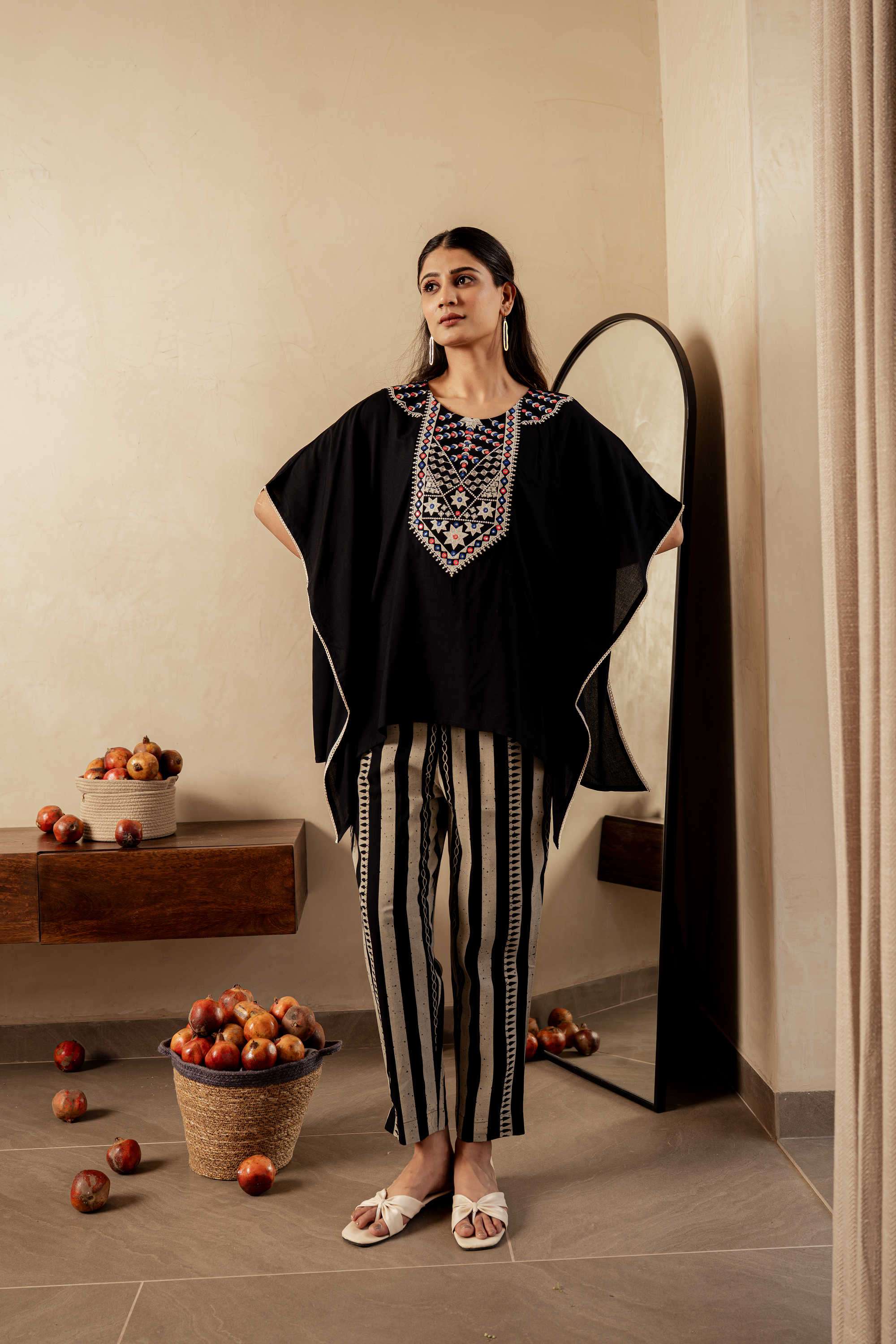 Embroidered-Viscose-Round-Neck-Women-s-Festive-Wear-Co-Ord-Set