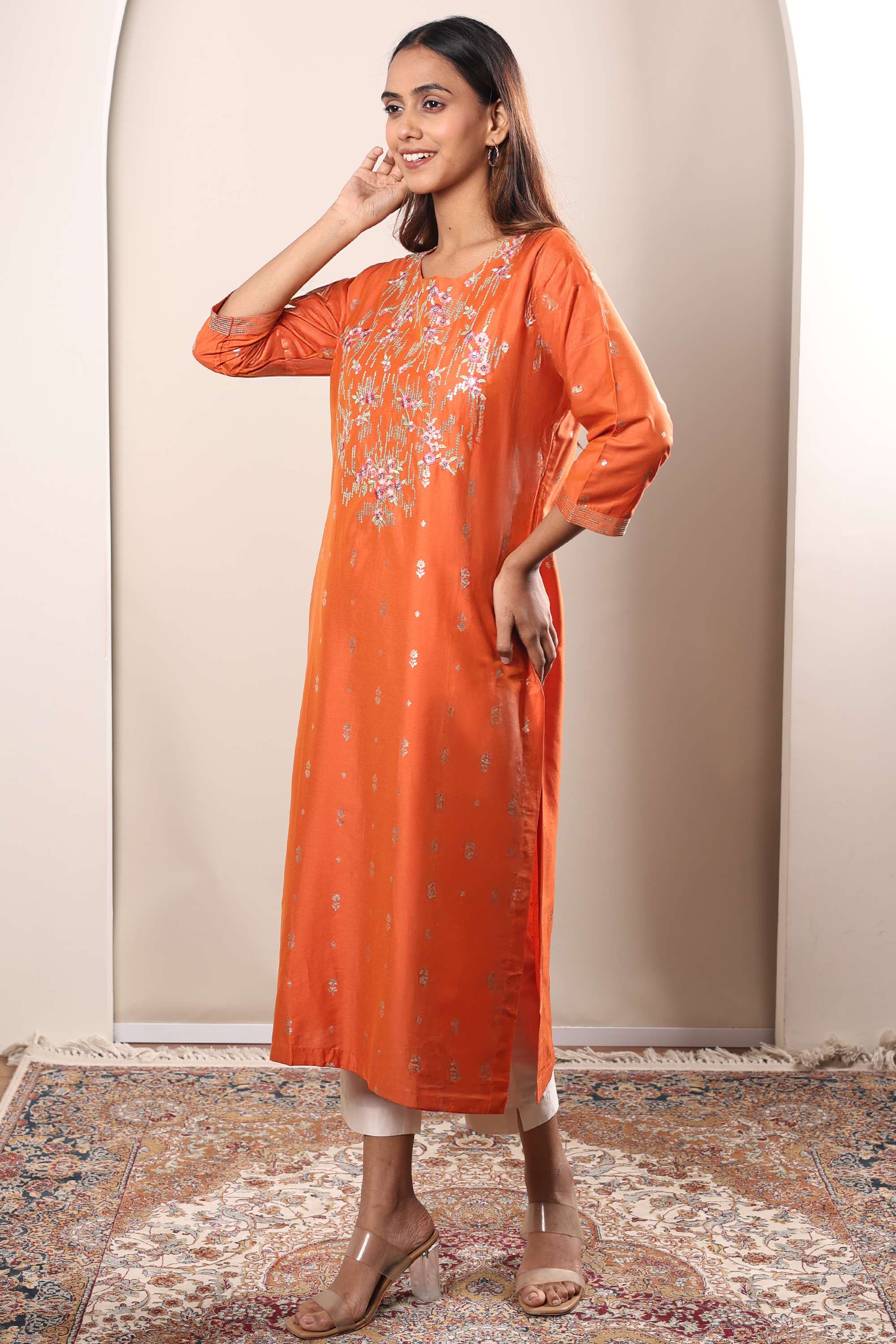 Printed-PST-Round-Neck-Women-s-Casual-Wear-Kurta