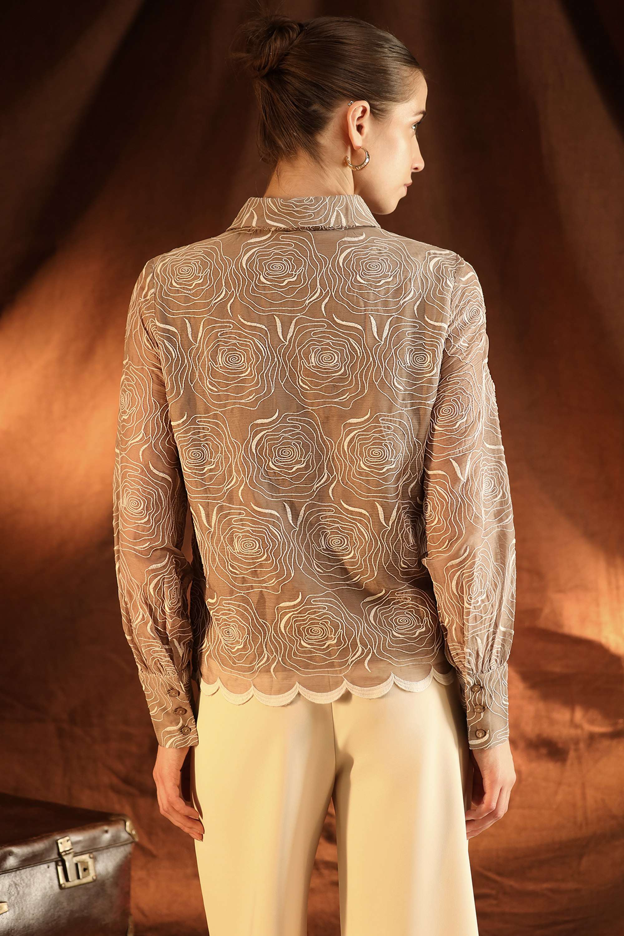 Floral-Blended-Fabric-Collared-Party-Wear-Women-Shirts