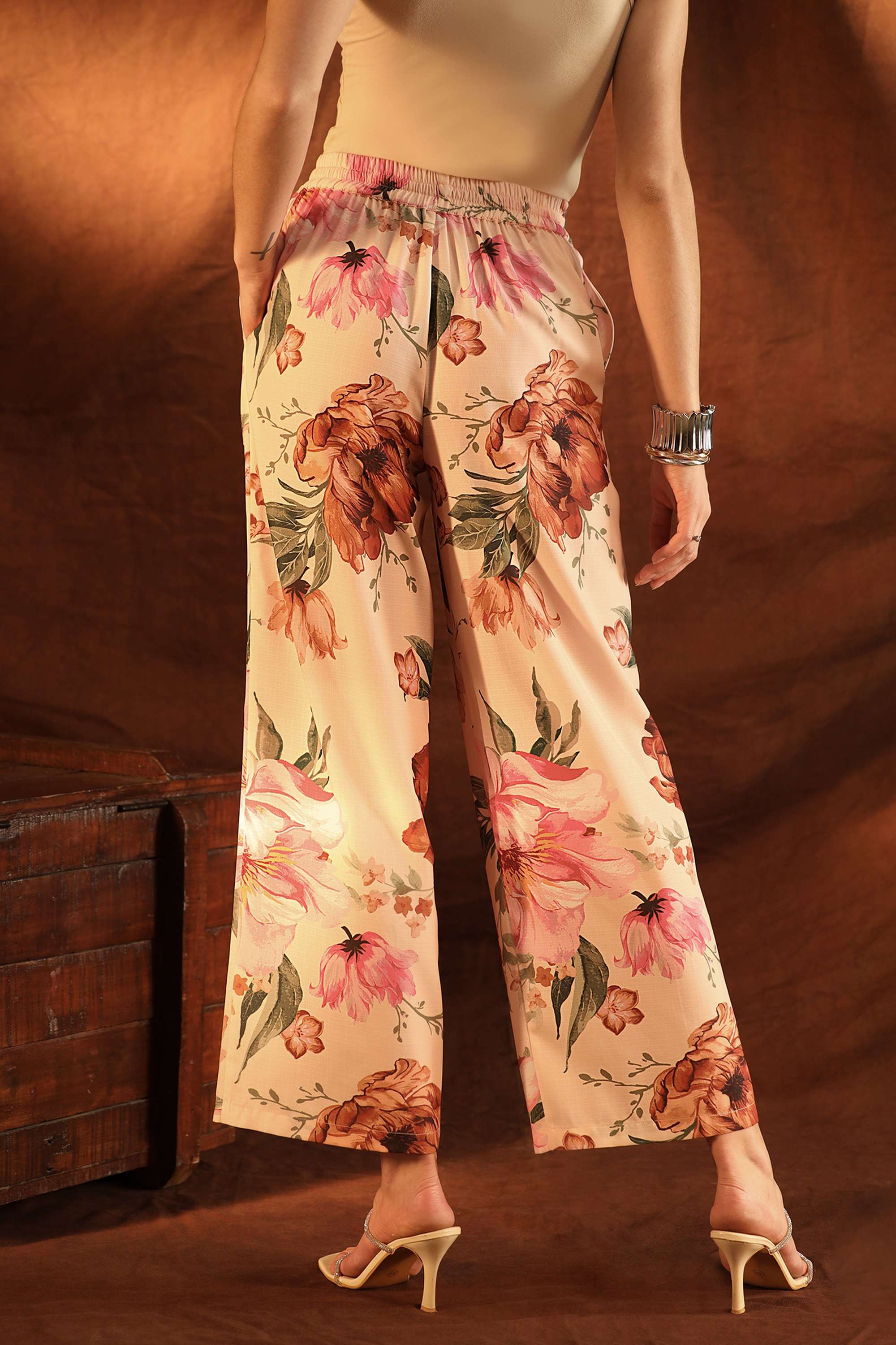 Floral-Polyester-Relaxed-Fit-Women-s-Margot-Pull-On-Pants