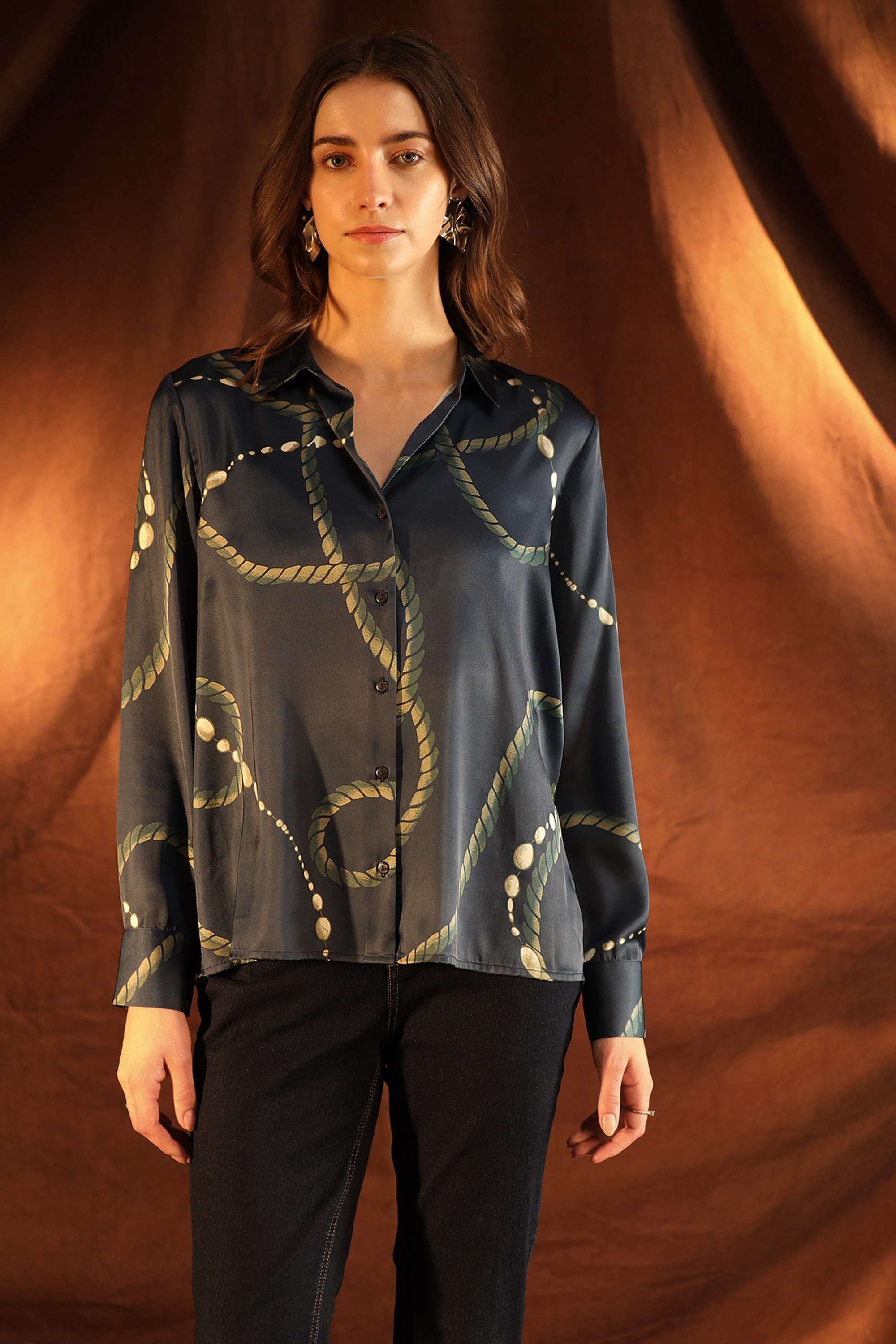 Abstract-Polyester-Relaxed-Fit-Women-s-Formal-Yana-Shirt