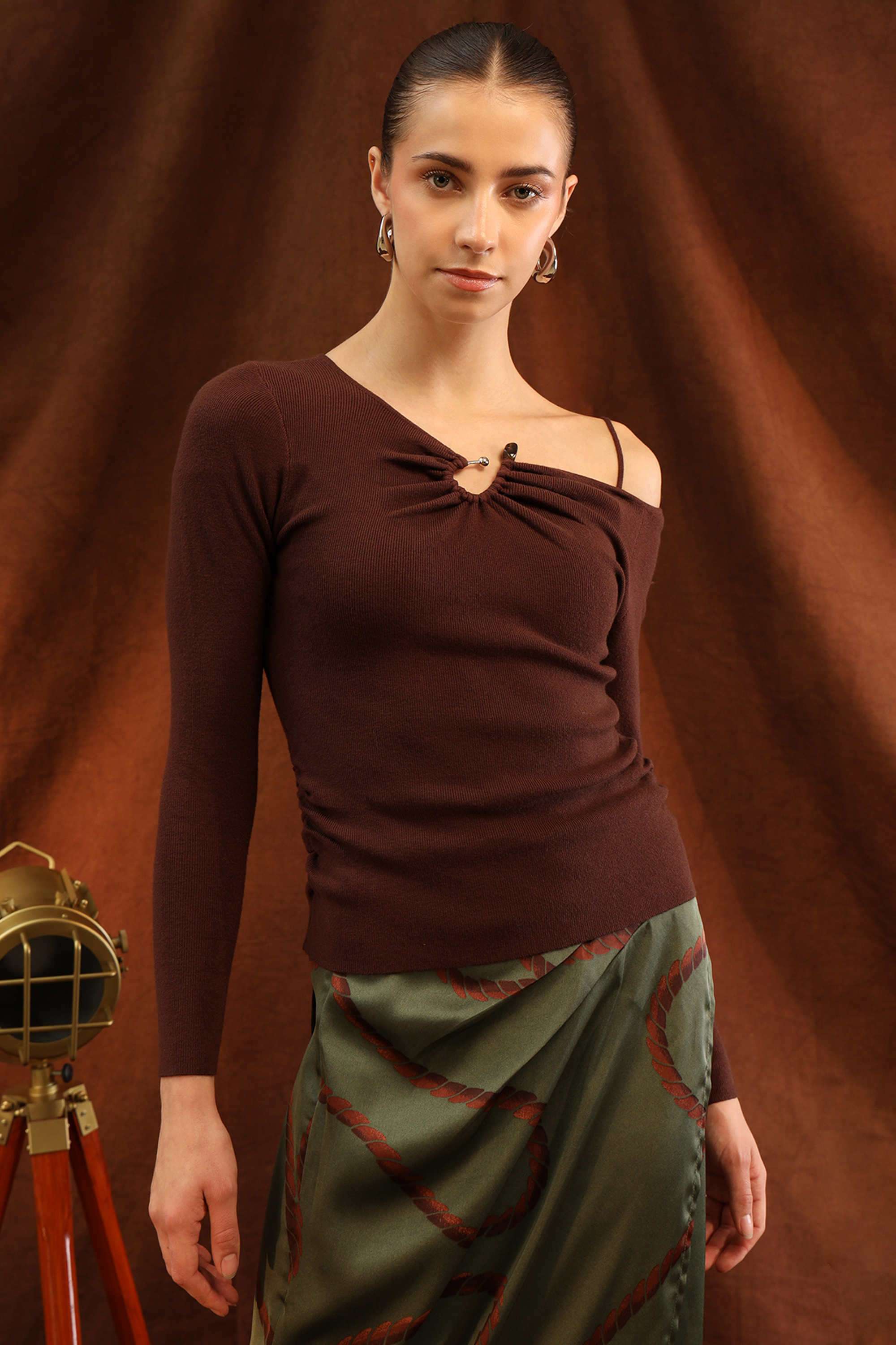 Solid-Viscose-Asymmetric-Women-s-Top