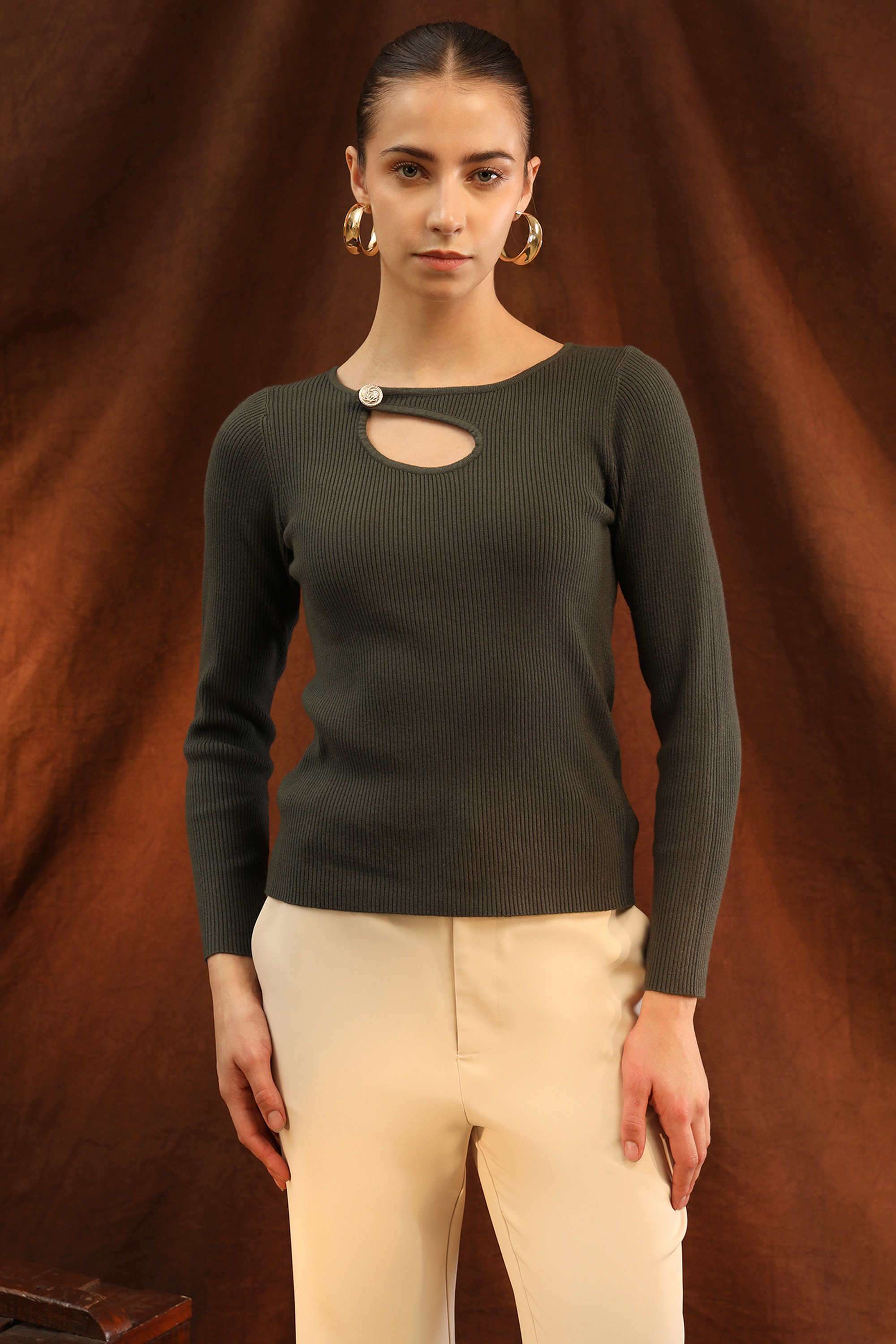 Solid-Viscose-Asymmetric-Women-s-Top