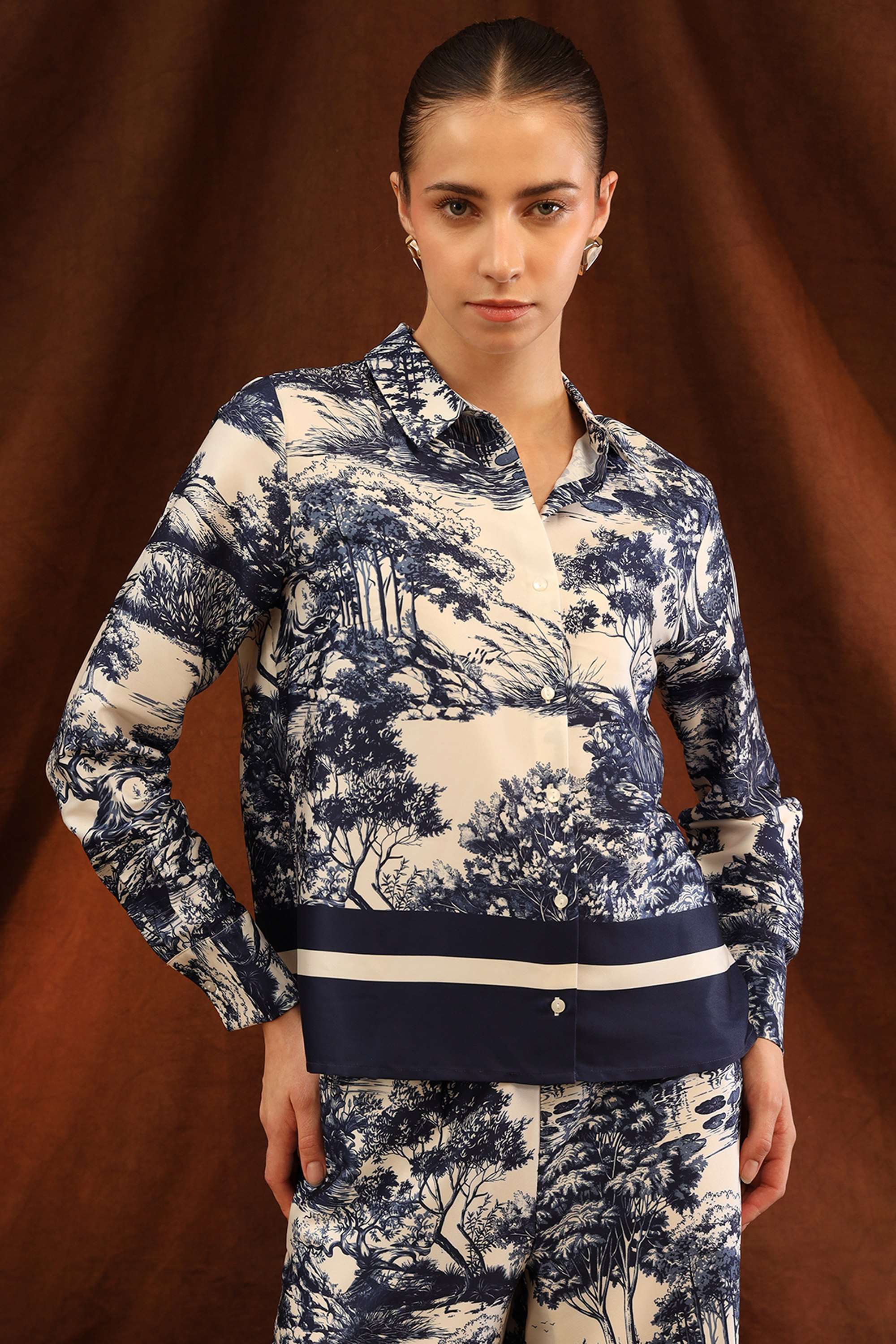 Printed-Collared-Satin-Women-s-Festive-Wear-Shirt