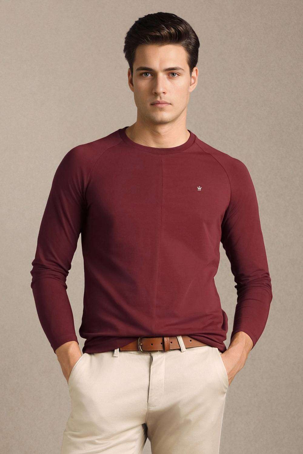 Textured-Cotton-Round-Neck-Men-s-T-Shirt