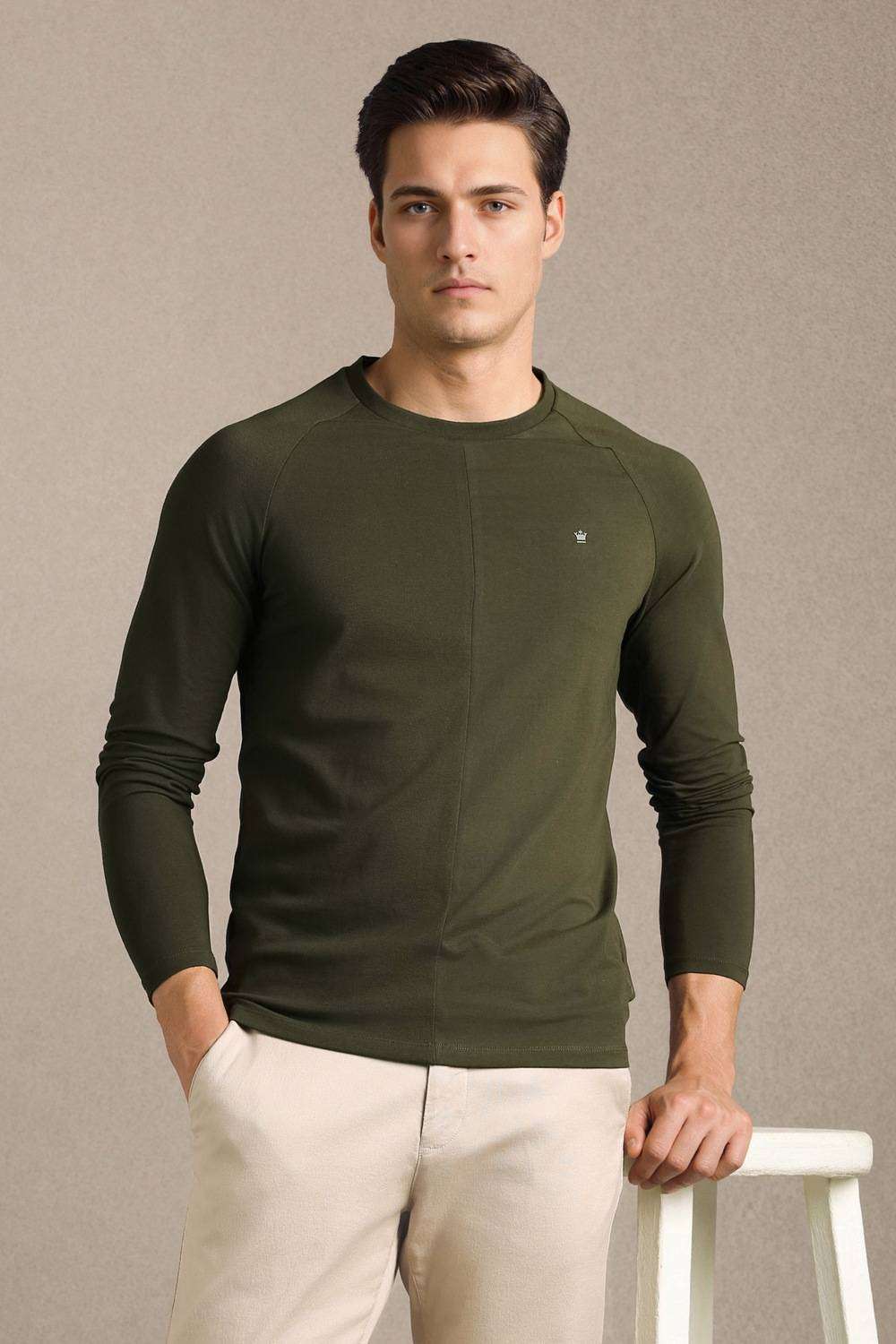 Textured-Cotton-Round-Neck-Men-s-T-Shirt
