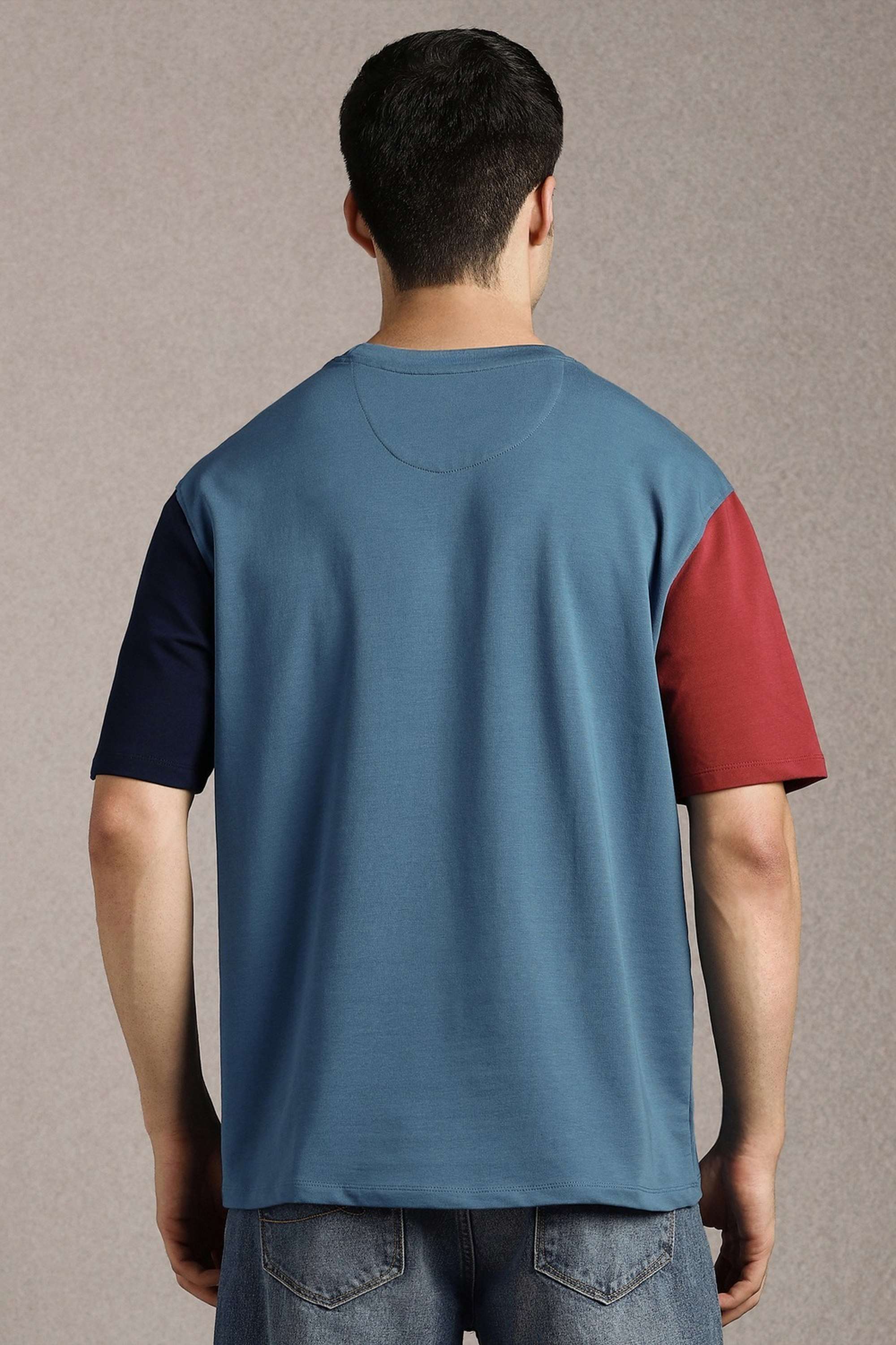 Color-Block-Cotton-Blend-Relaxed-Fit-Men-T-Shirt