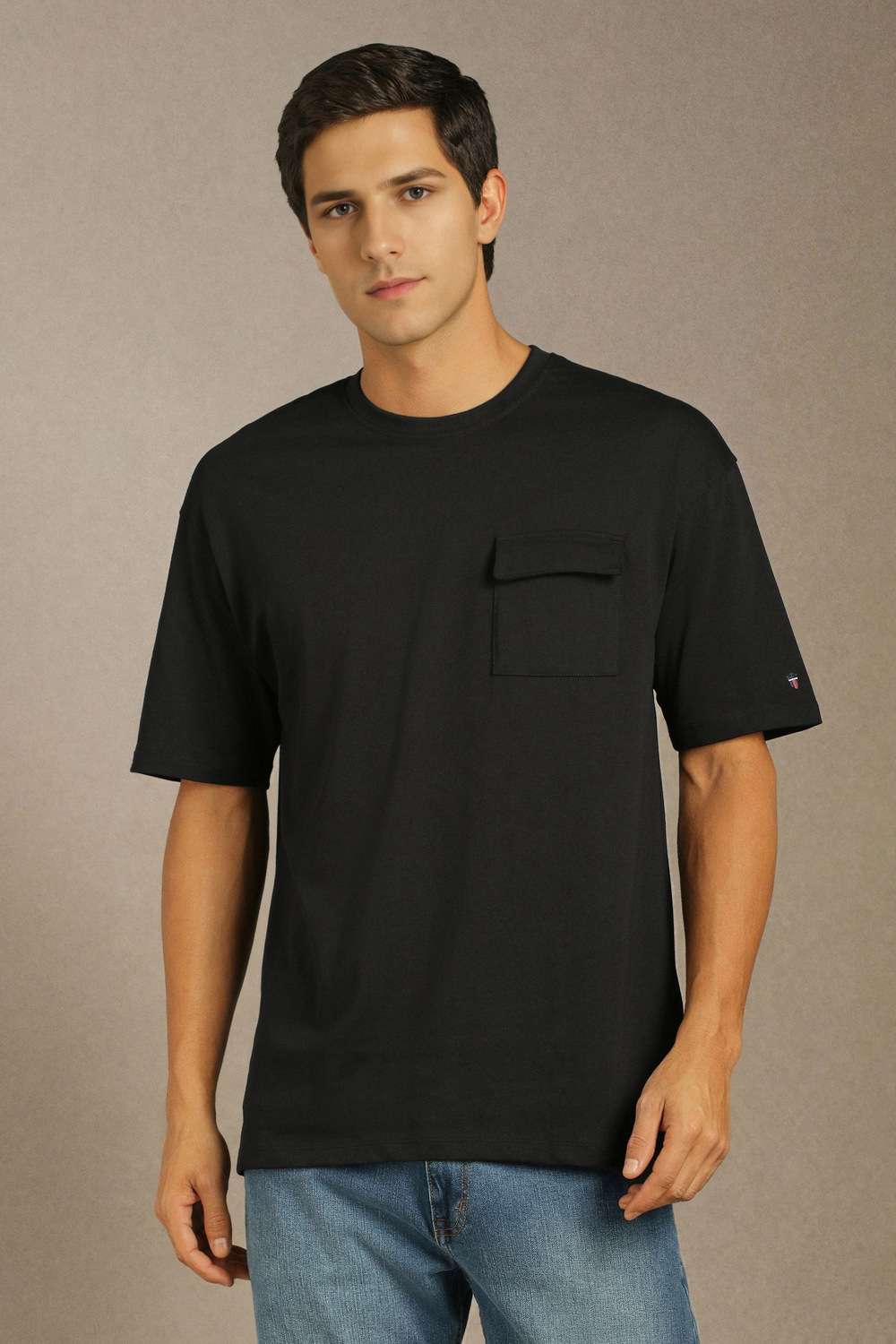 Solid-Cotton-Round-Neck-Men-s-T-Shirt