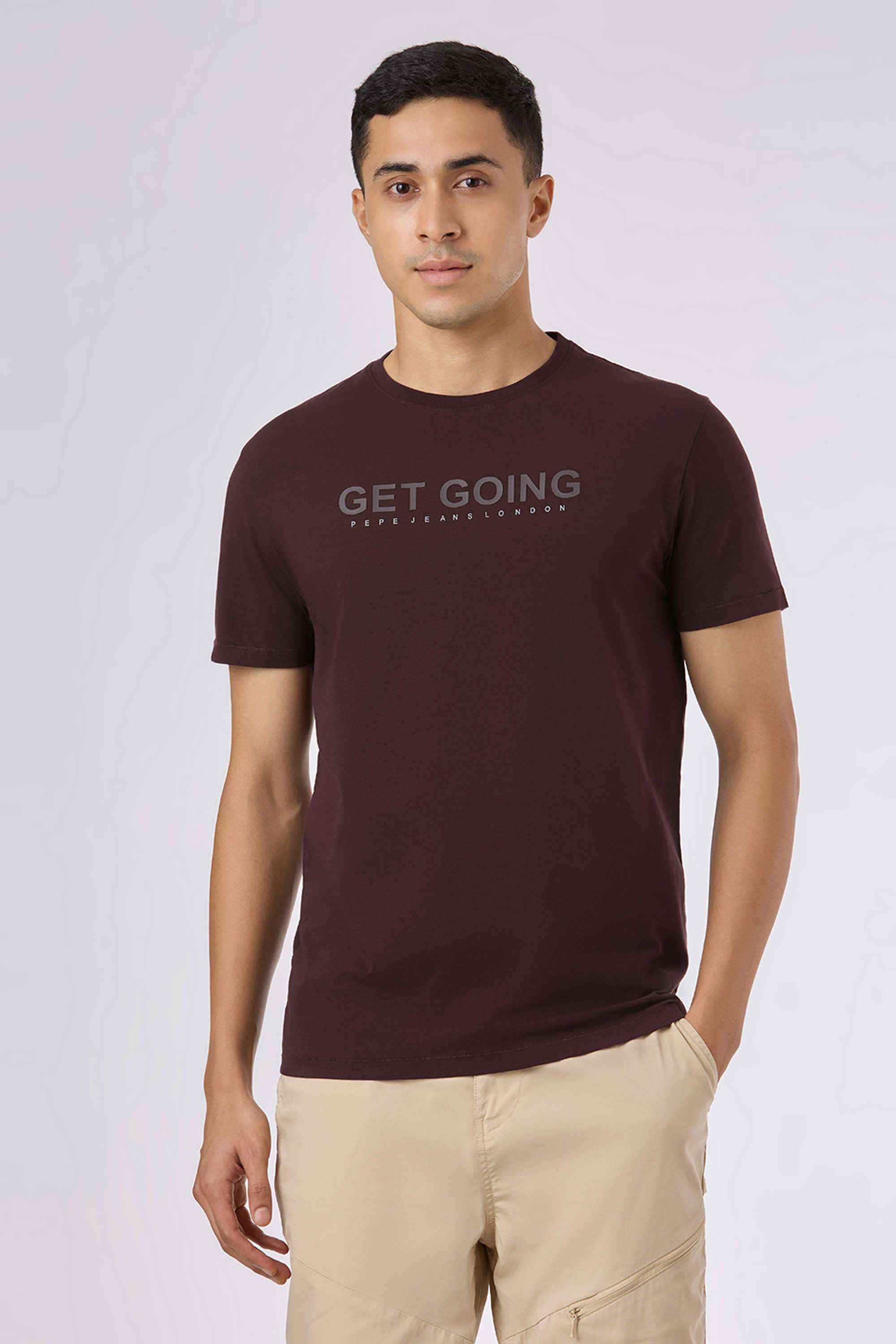 Solid-Cotton-Blend-Round-Neck-Men-s-T-Shirt