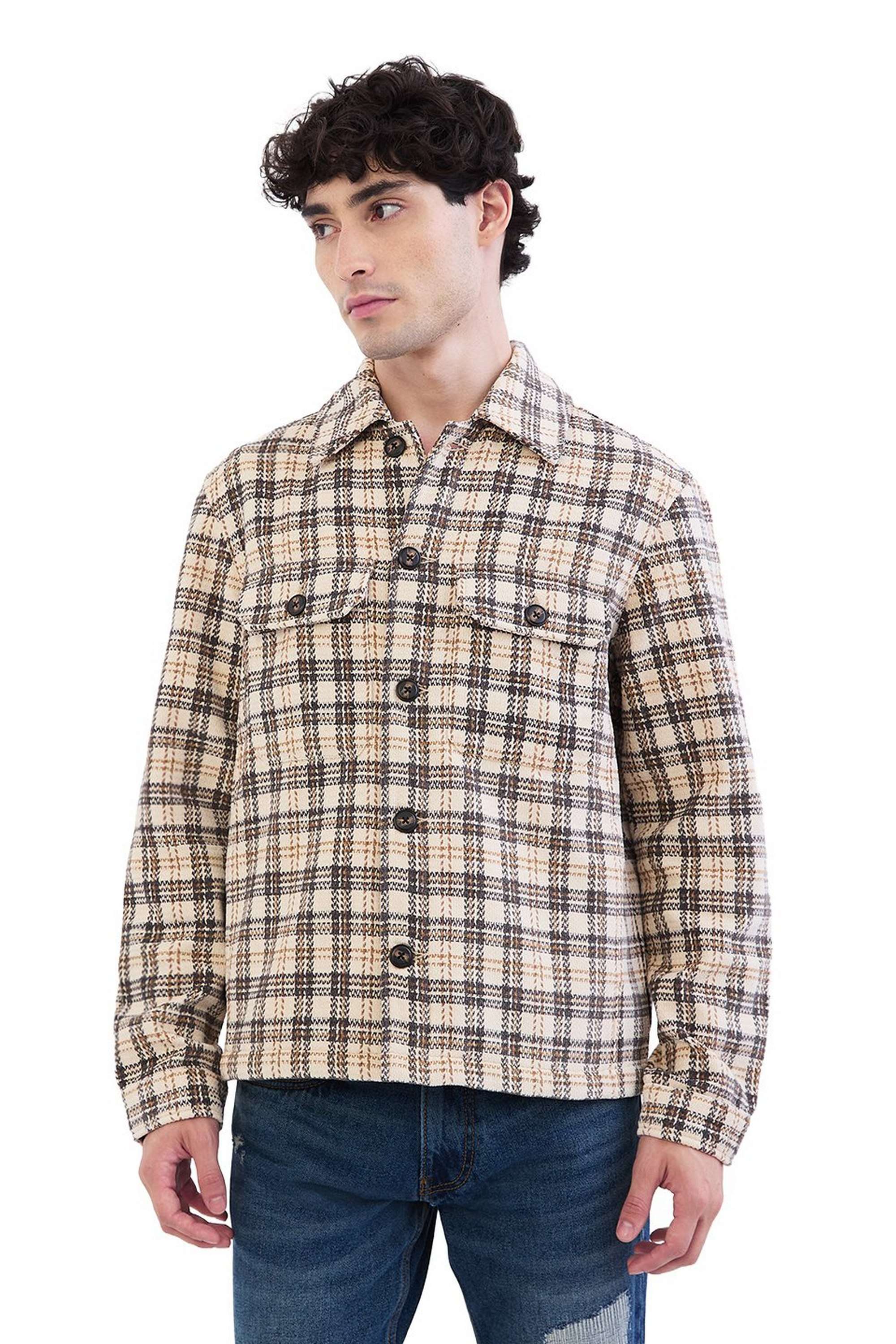 Checks-Cotton-Straight-Fit-Men-s-Jacket